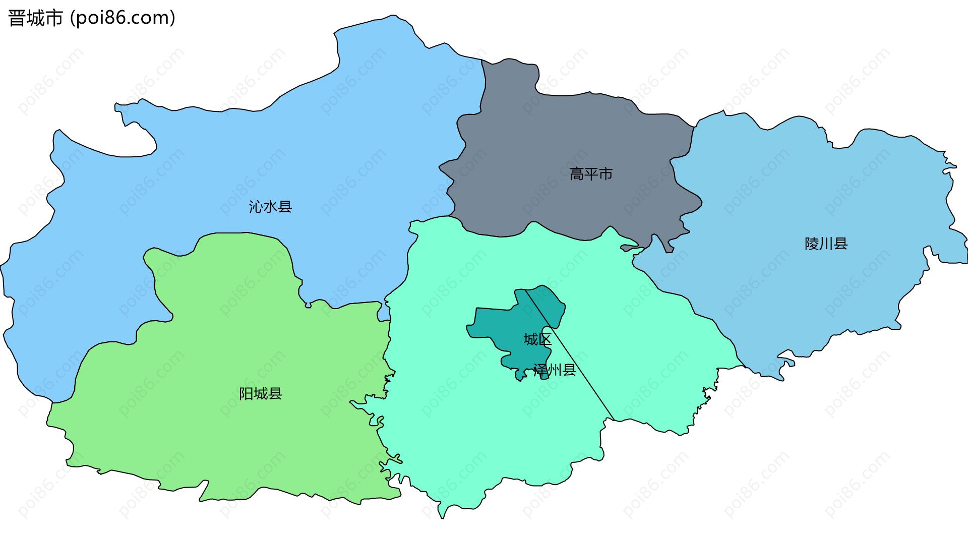 晋城市边界地图