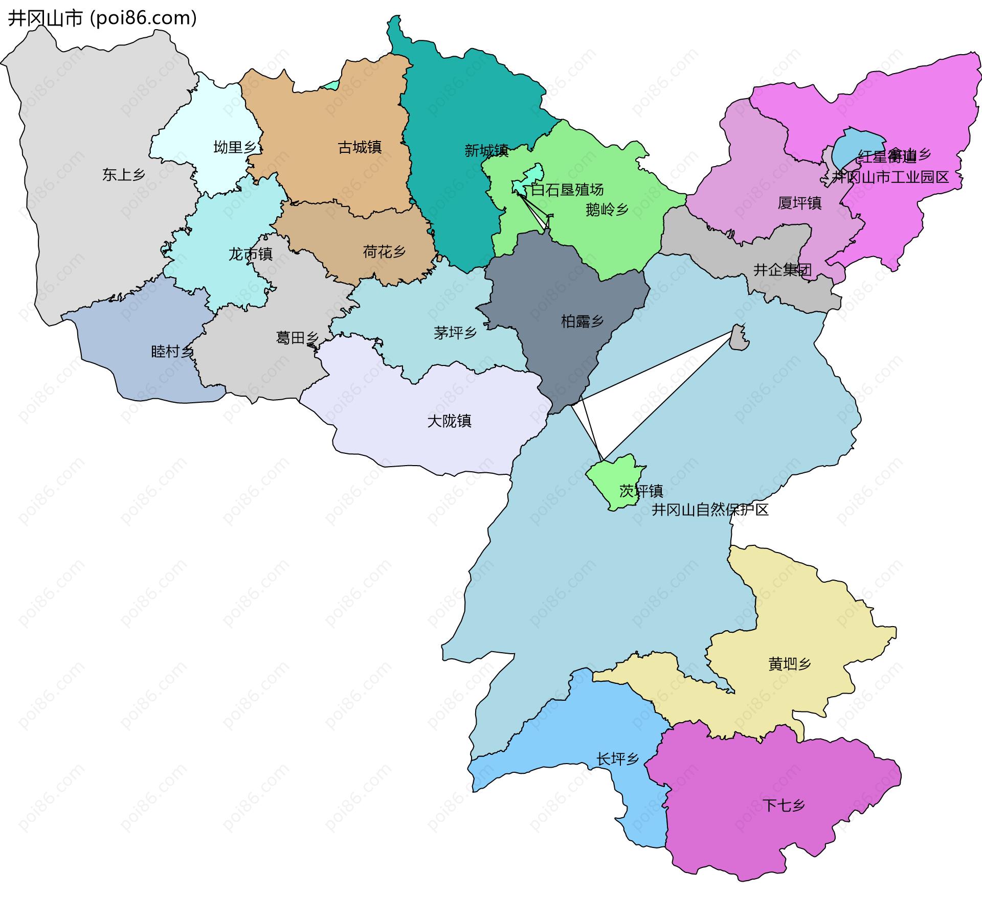 井冈山市边界地图