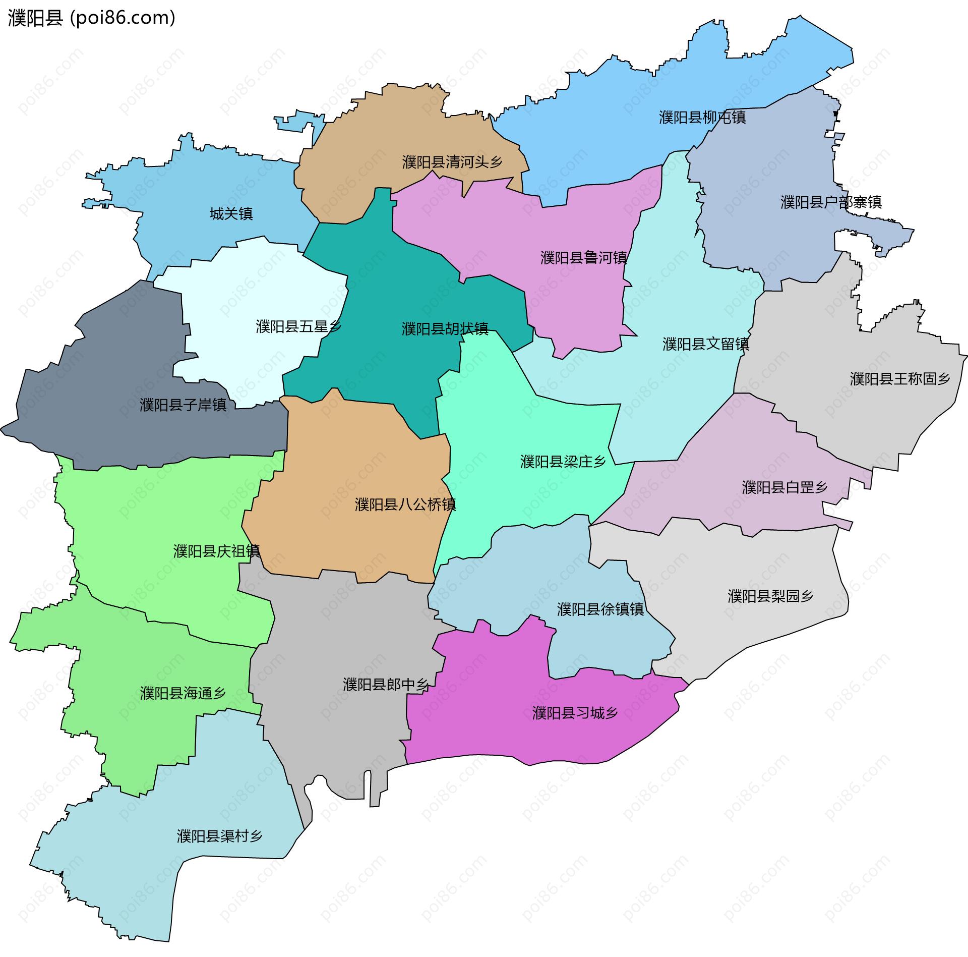 濮阳县边界地图