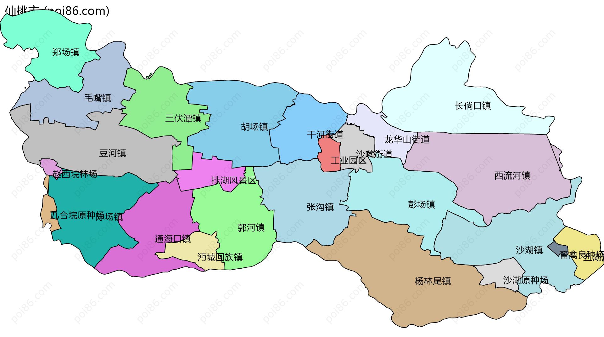 仙桃市边界地图