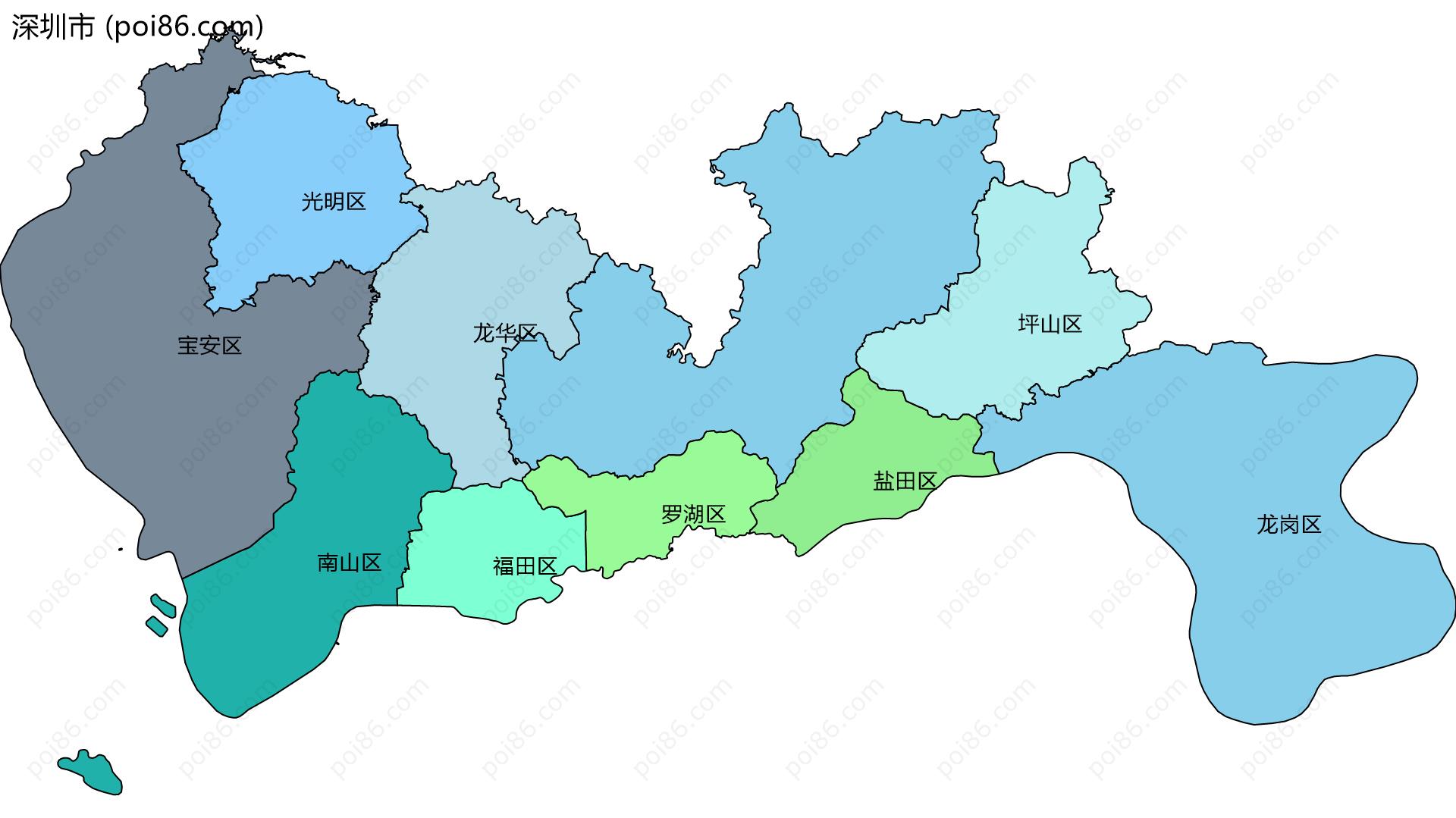 深圳市边界地图