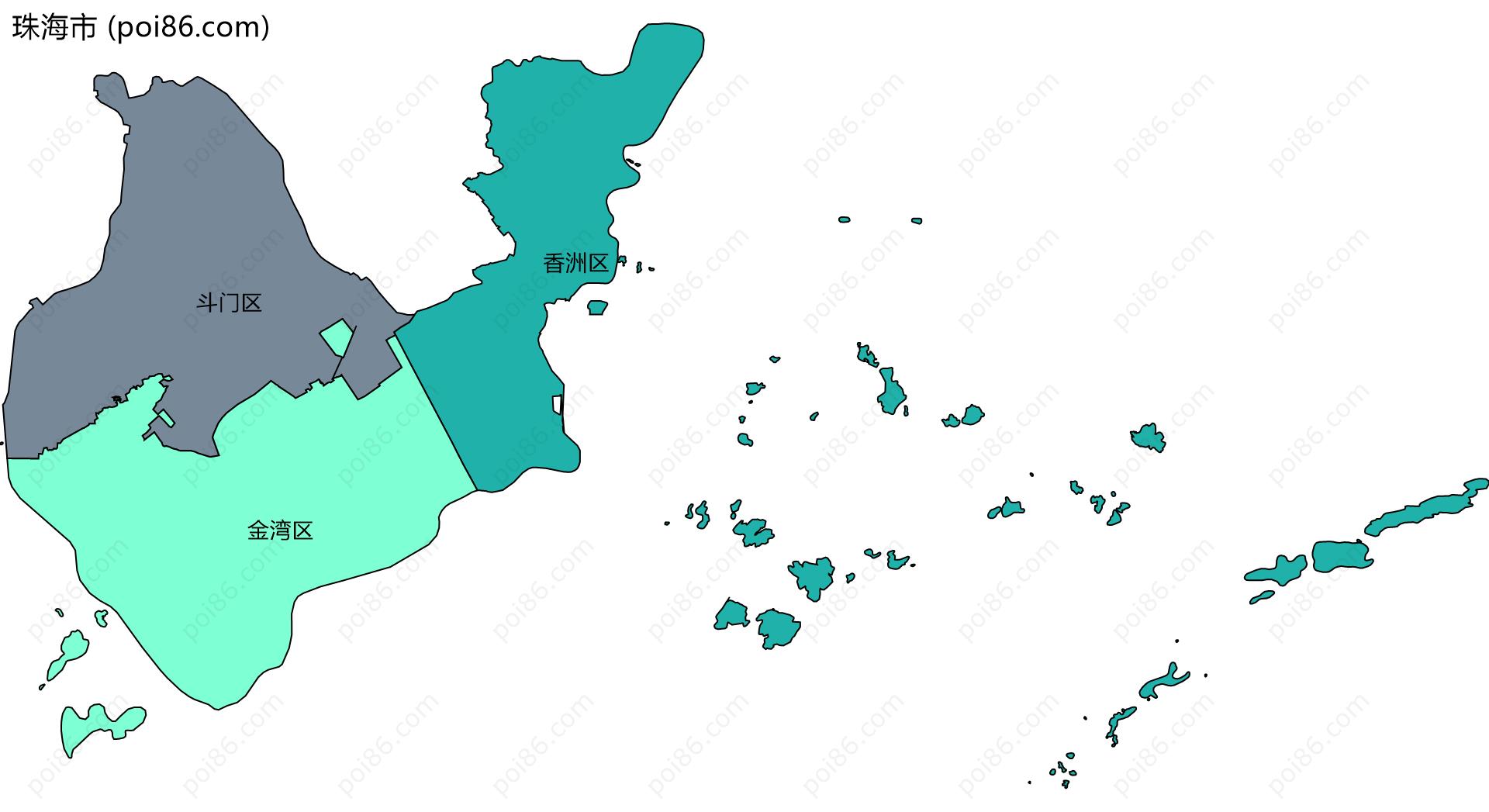 珠海市边界地图