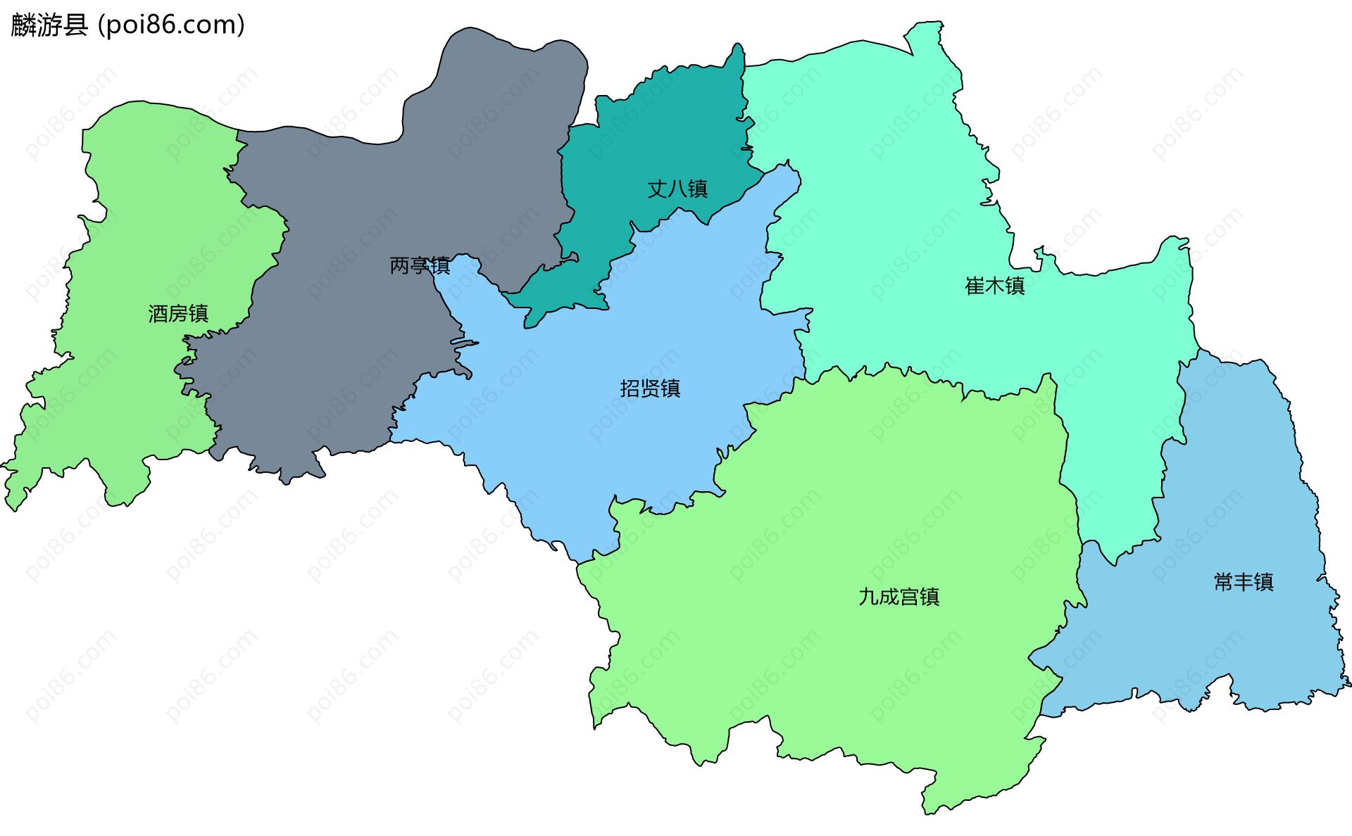 麟游县边界地图