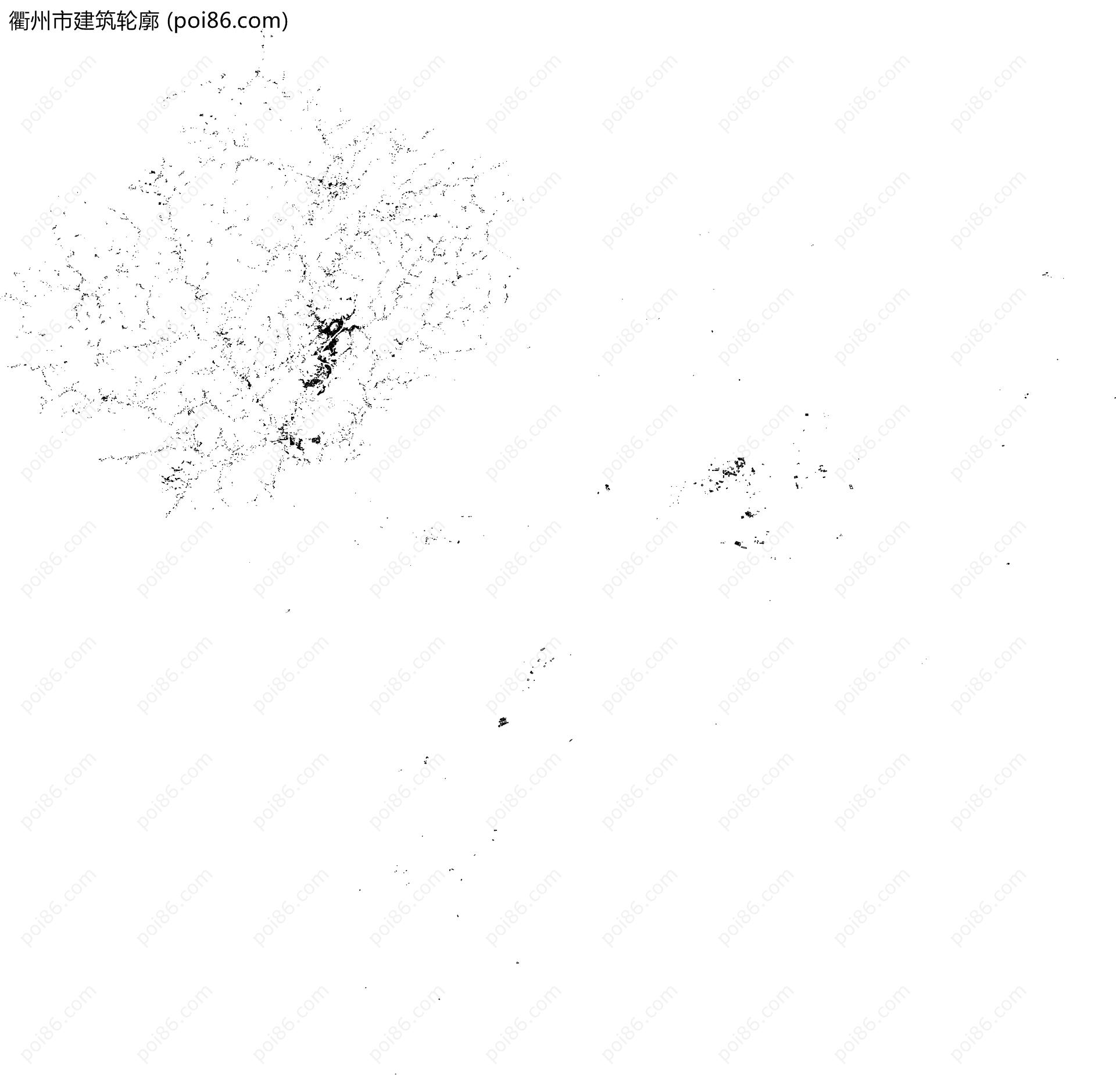 衢州市建筑轮廓地图