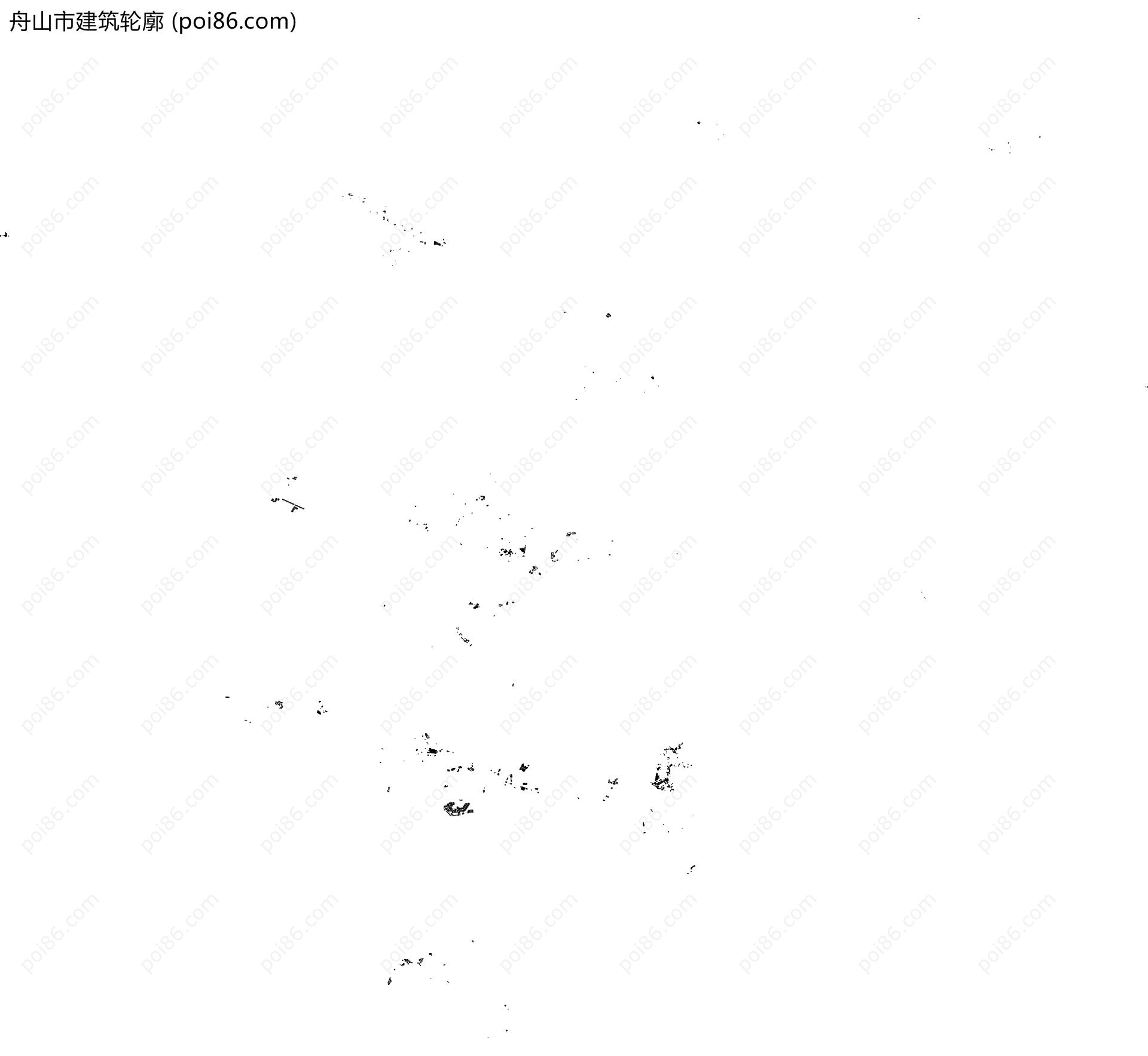 舟山市建筑轮廓地图