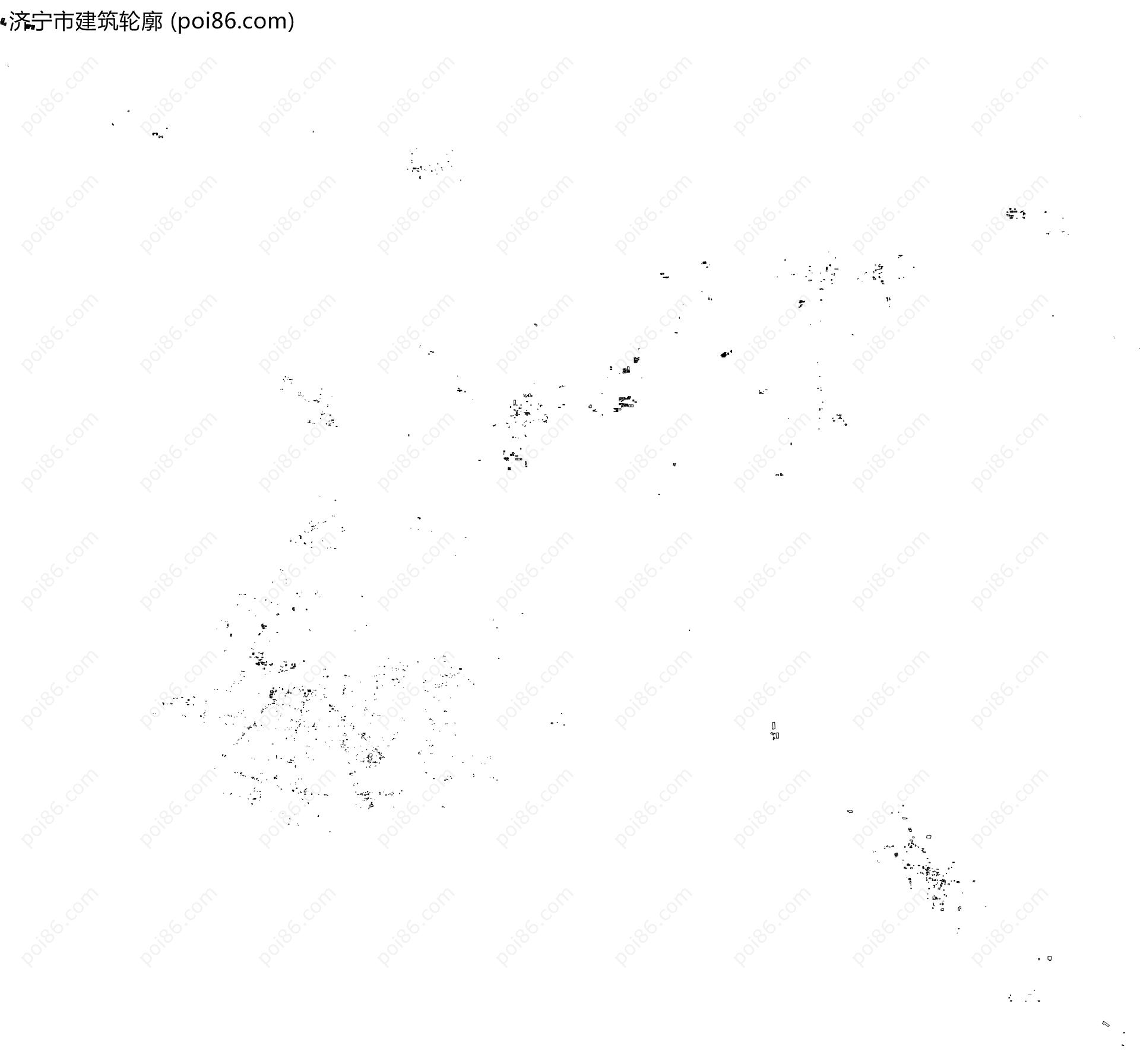 济宁市建筑轮廓地图