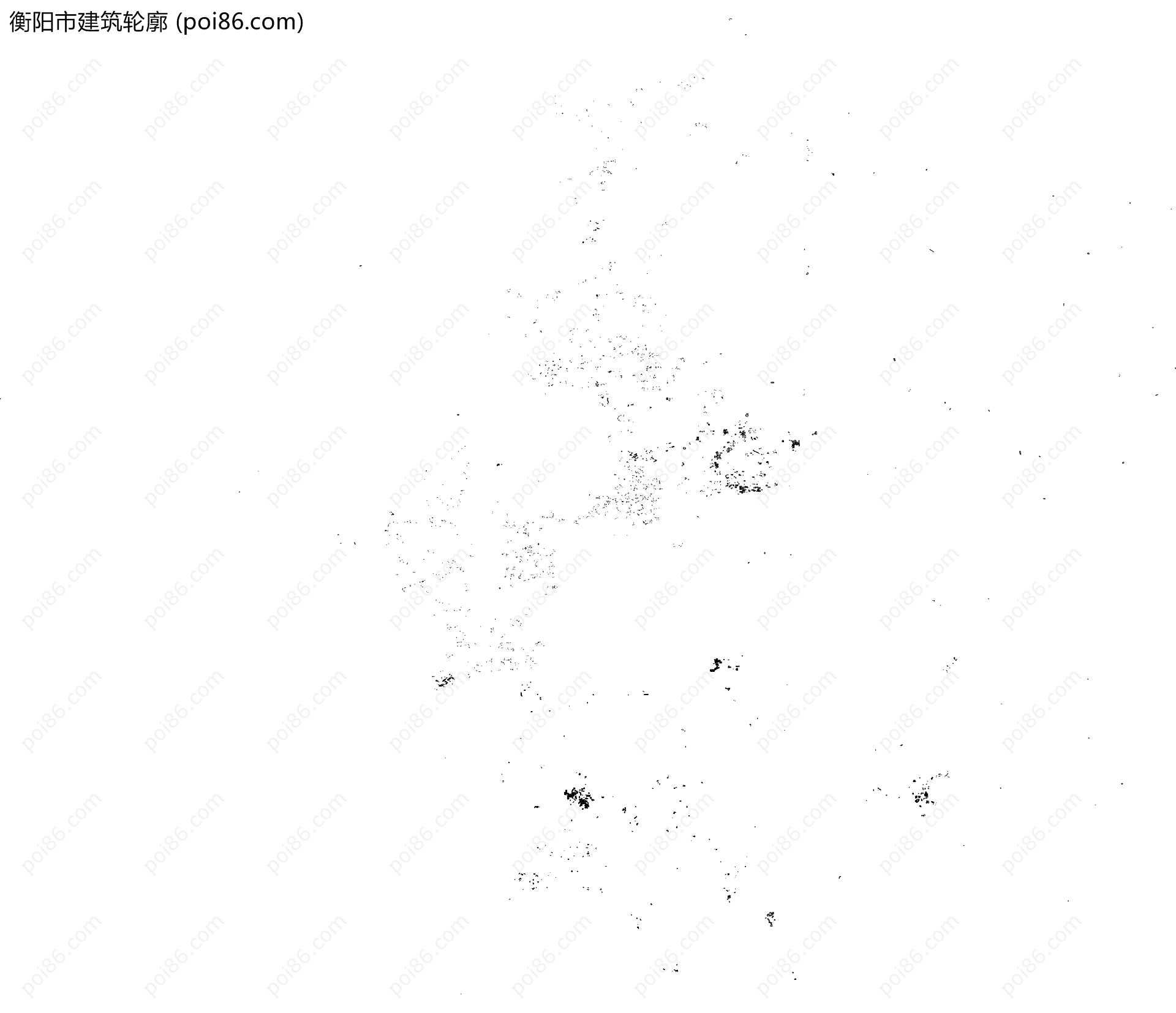 衡阳市建筑轮廓地图