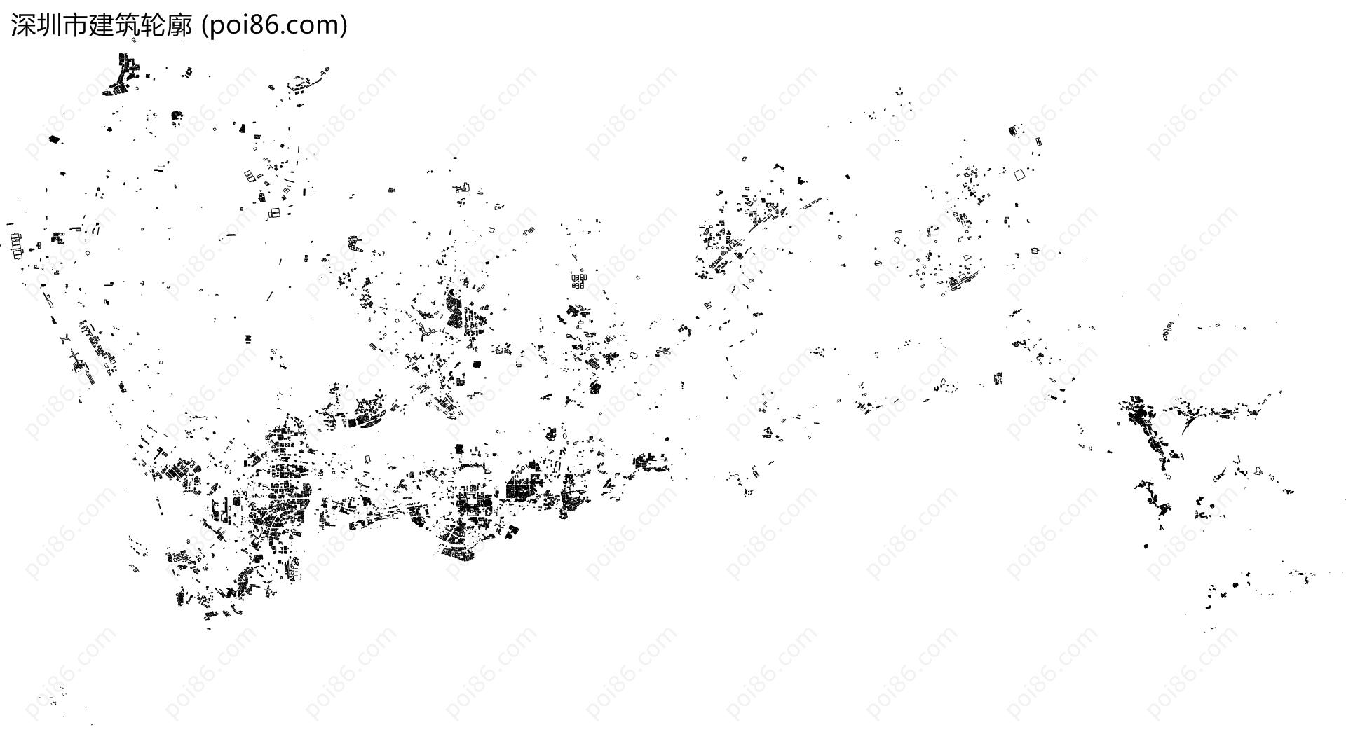 深圳市建筑轮廓地图
