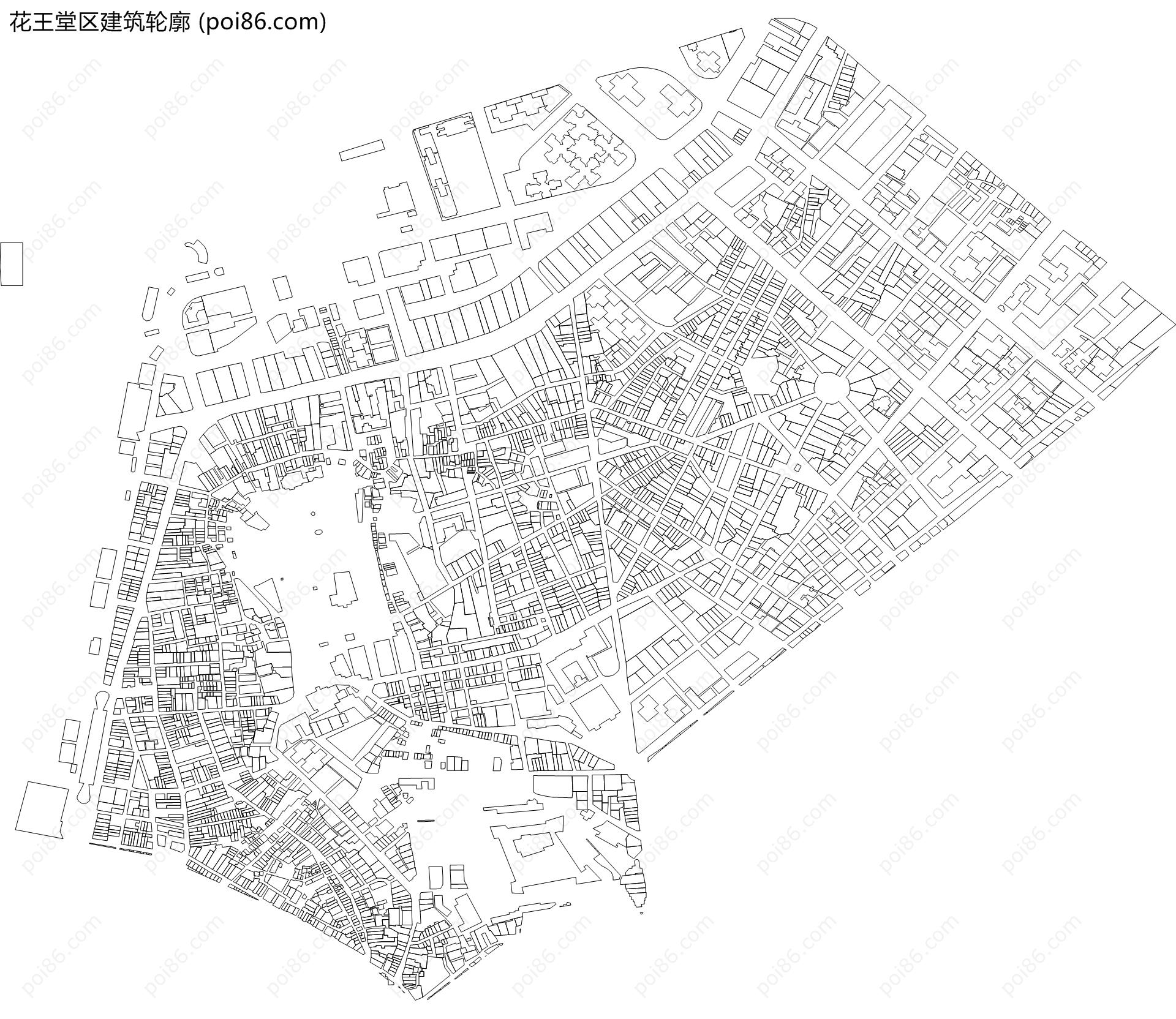 花王堂区建筑轮廓地图
