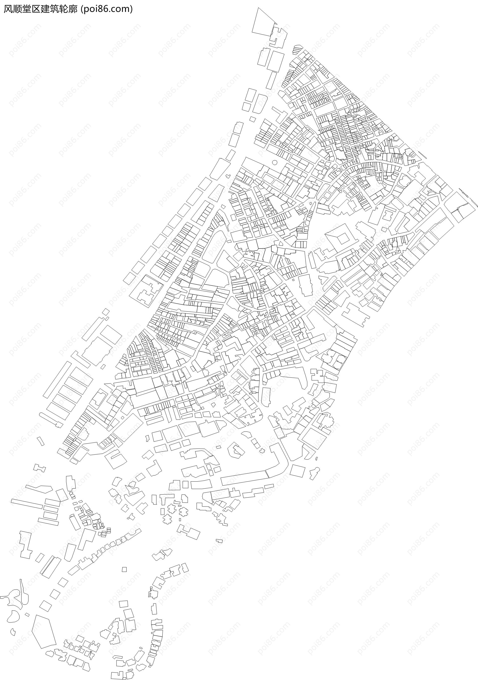 风顺堂区建筑轮廓地图