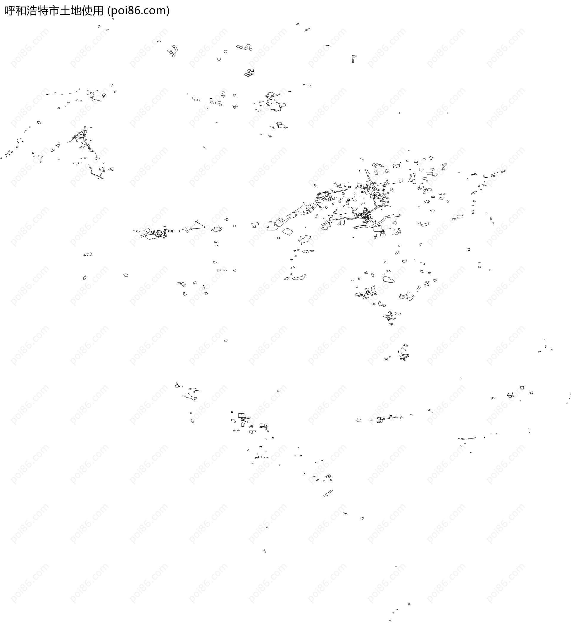 呼和浩特市土地使用地图