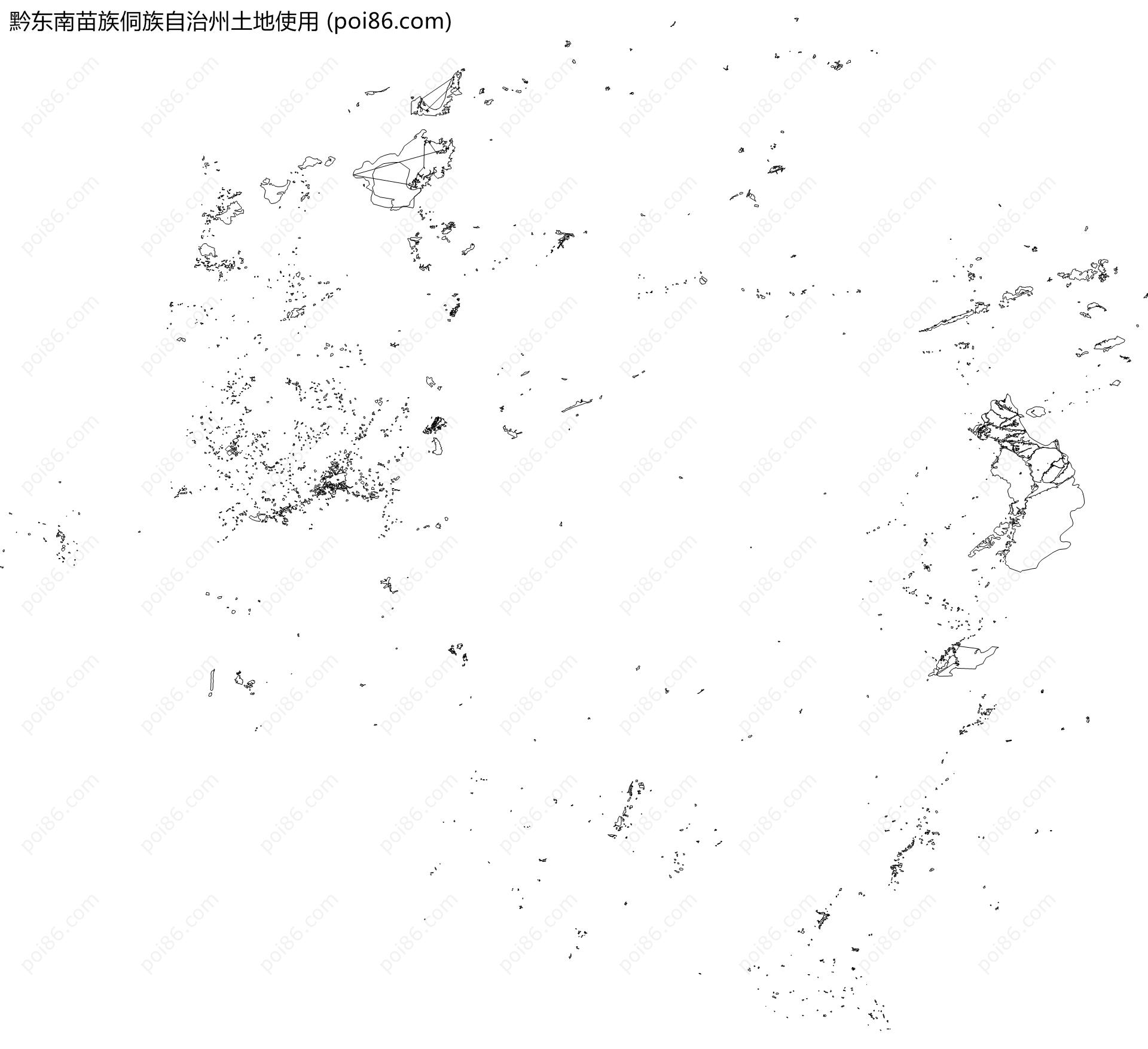 黔东南苗族侗族自治州土地使用地图