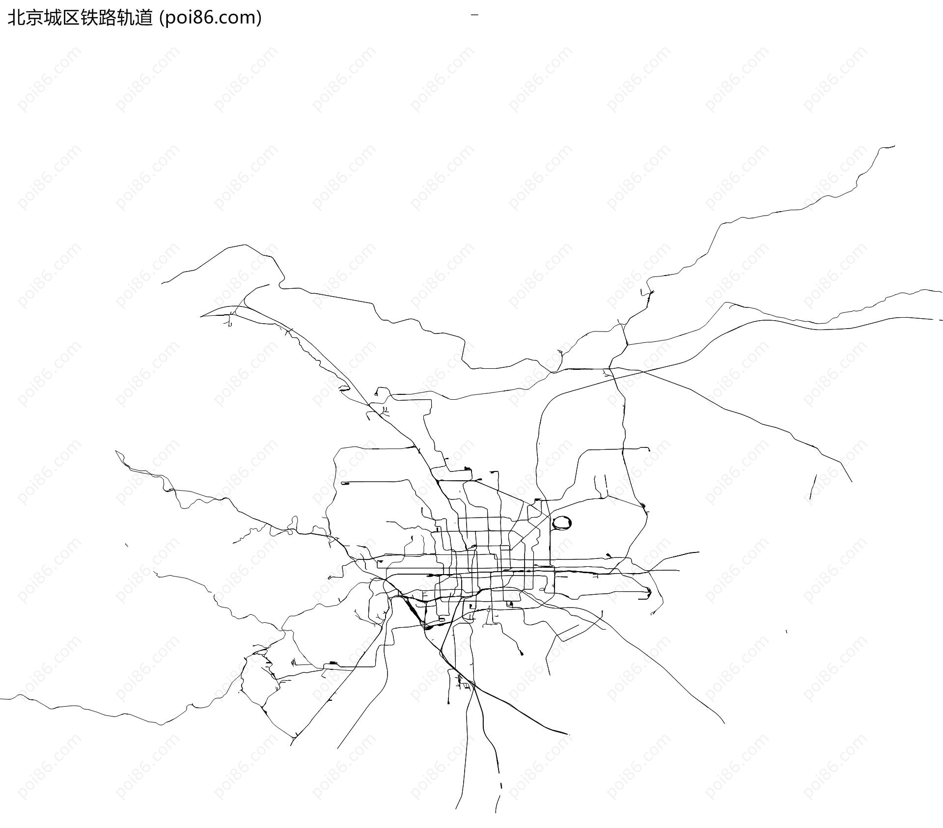 北京城区铁路轨道地图