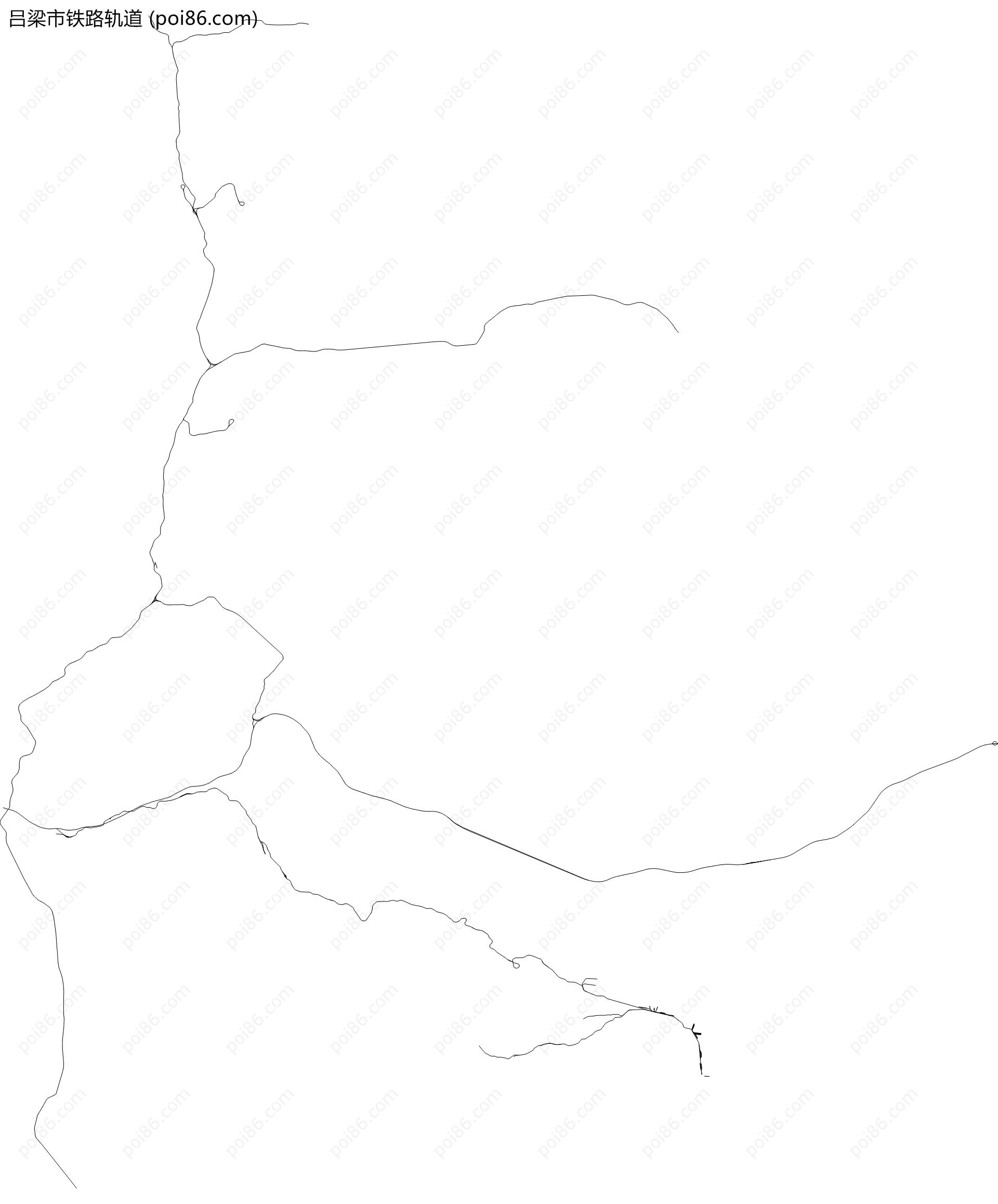 吕梁市铁路轨道地图