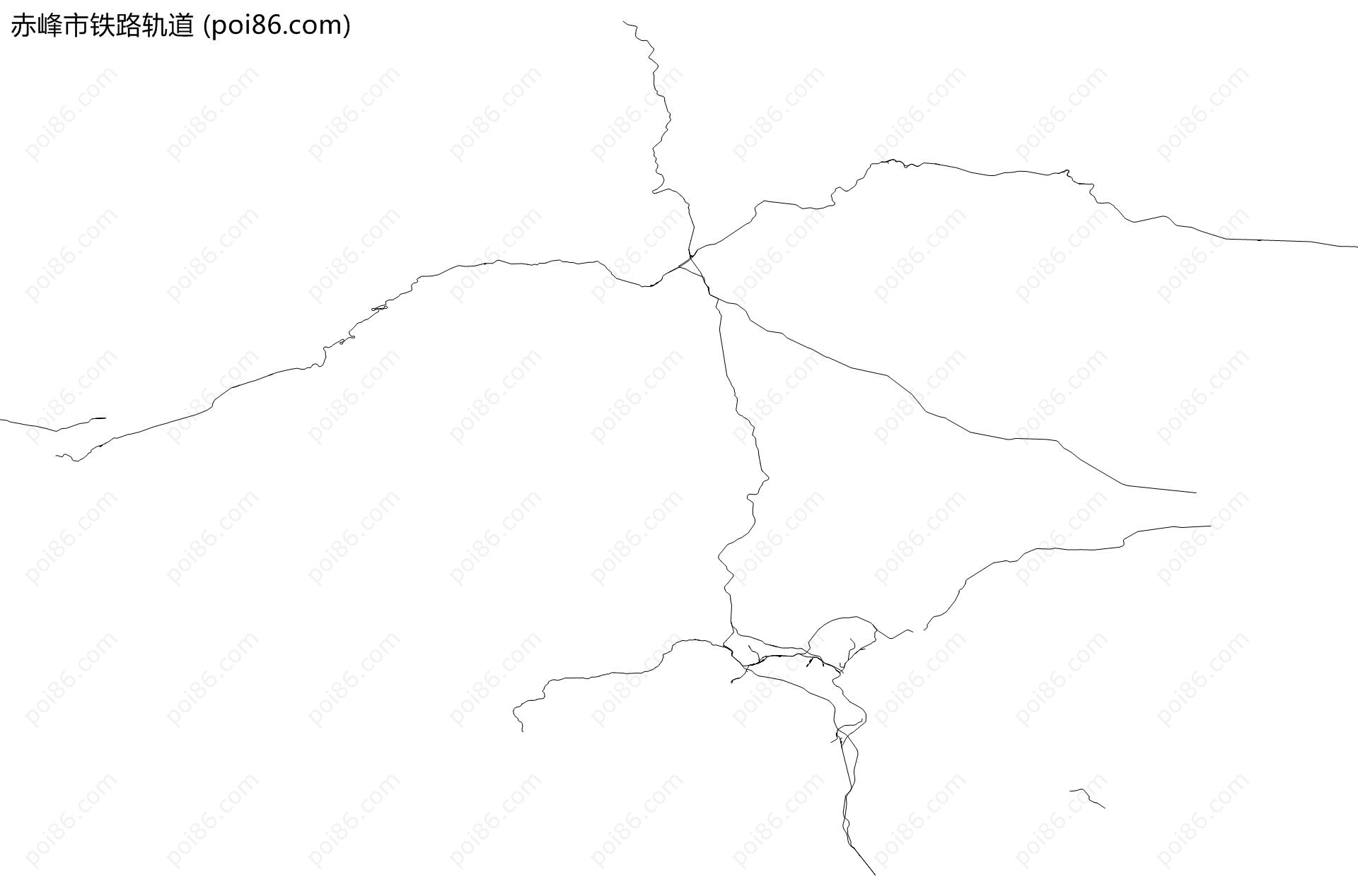 赤峰市铁路轨道地图