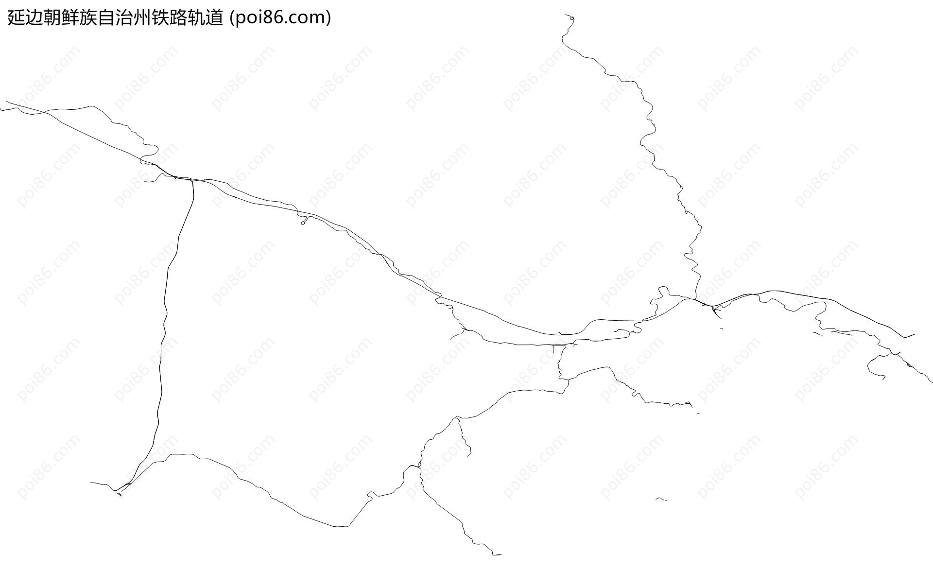 延边朝鲜族自治州铁路轨道地图