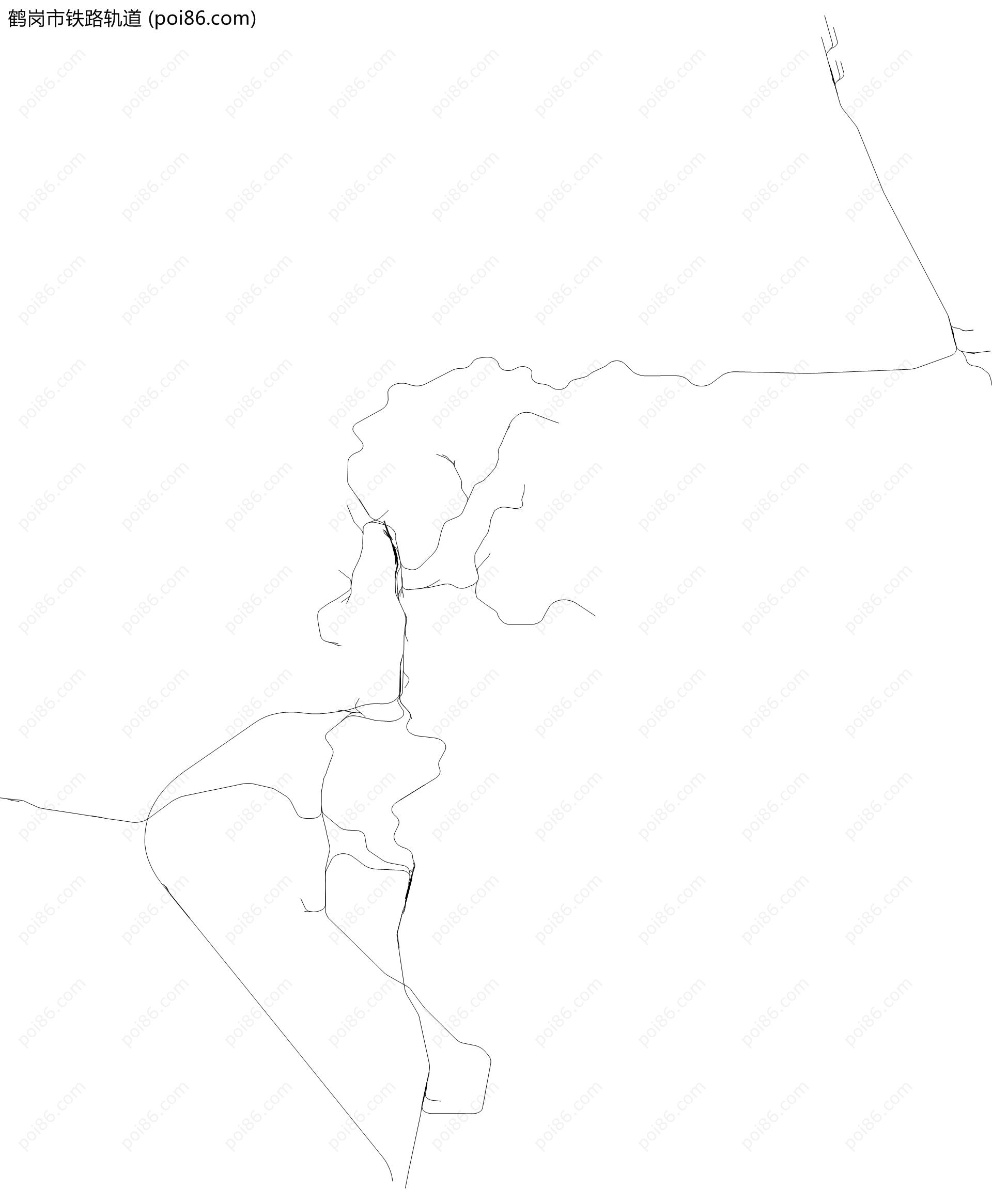 鹤岗市铁路轨道地图