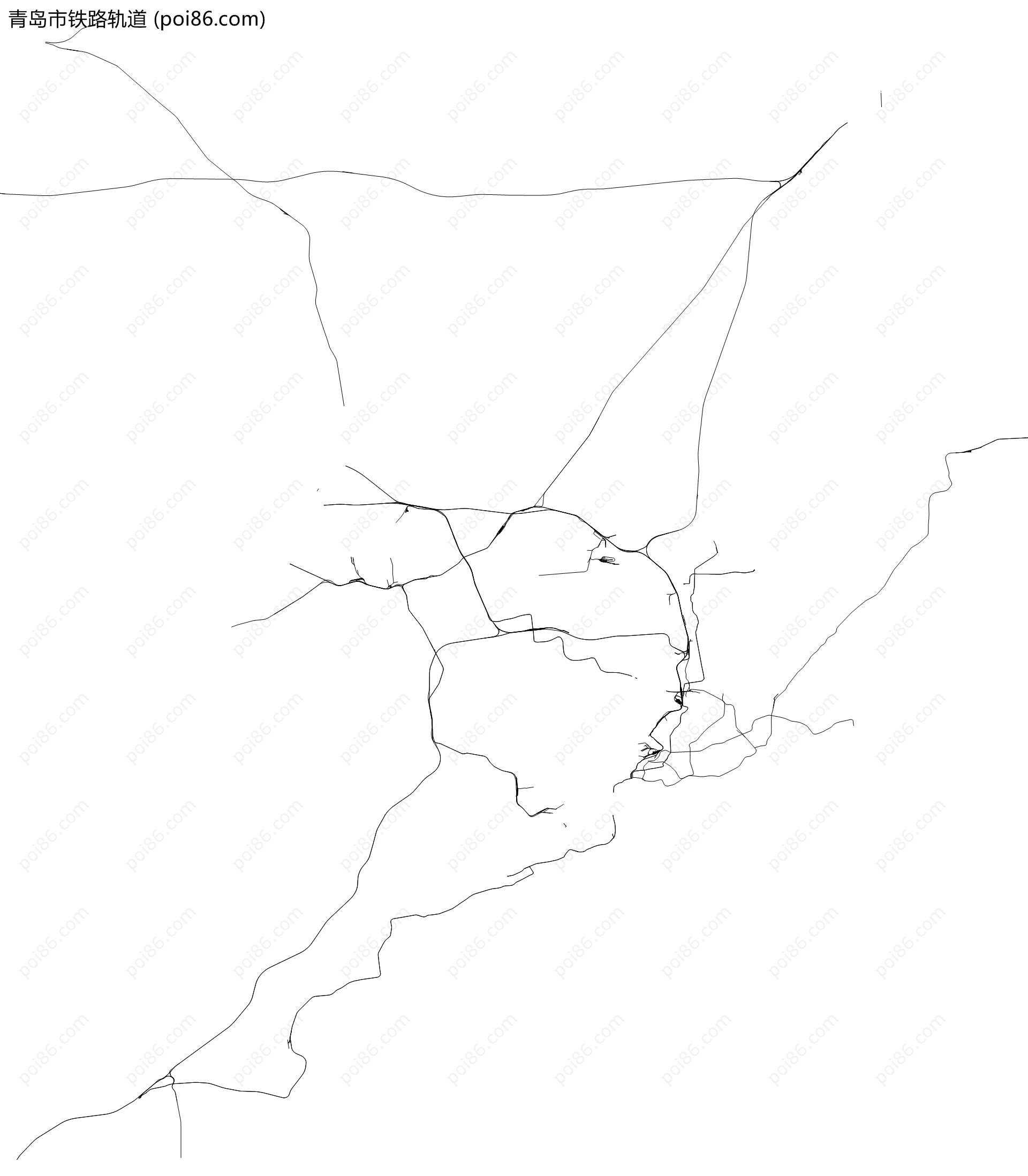 青岛市铁路轨道地图