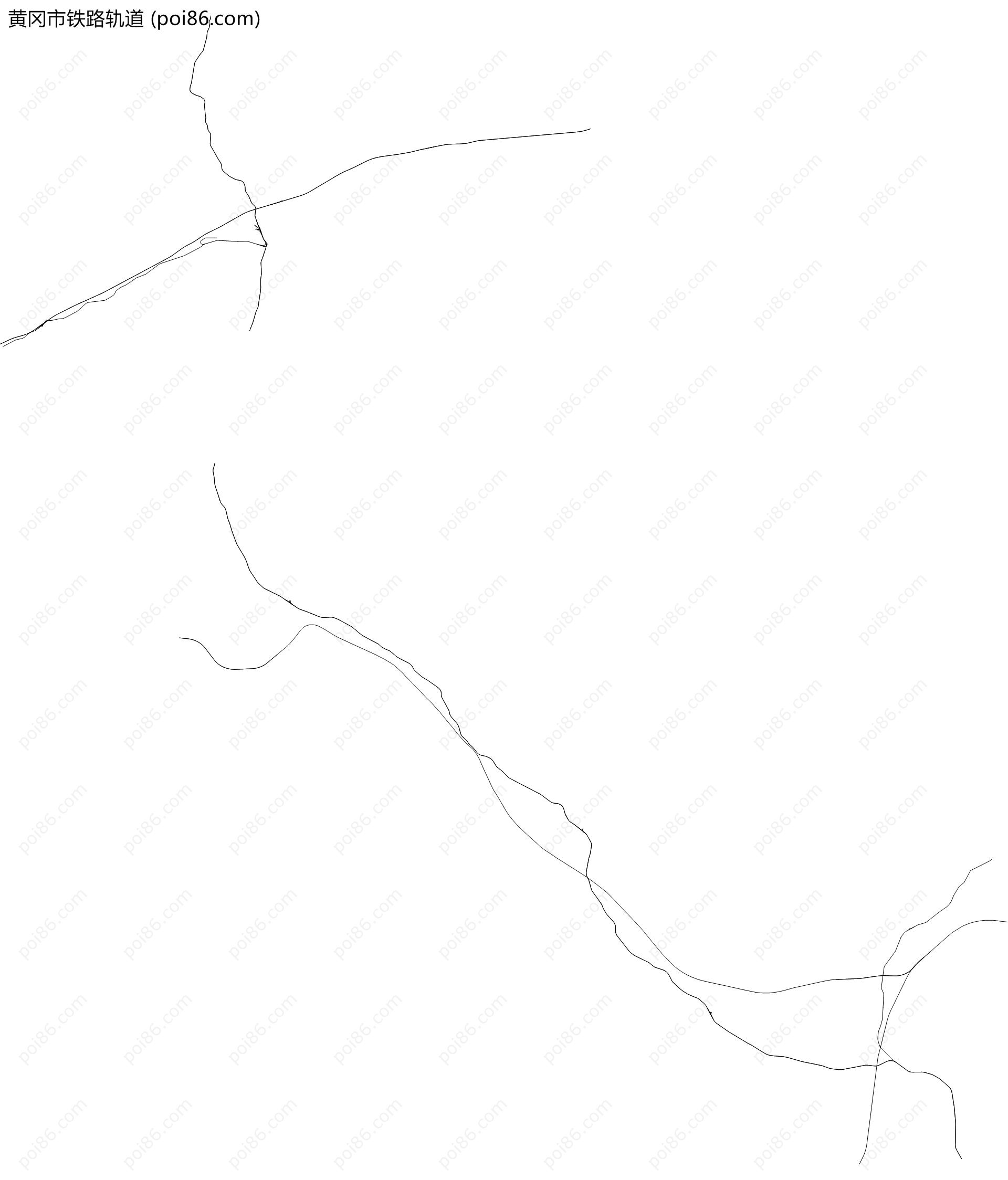 黄冈市铁路轨道地图