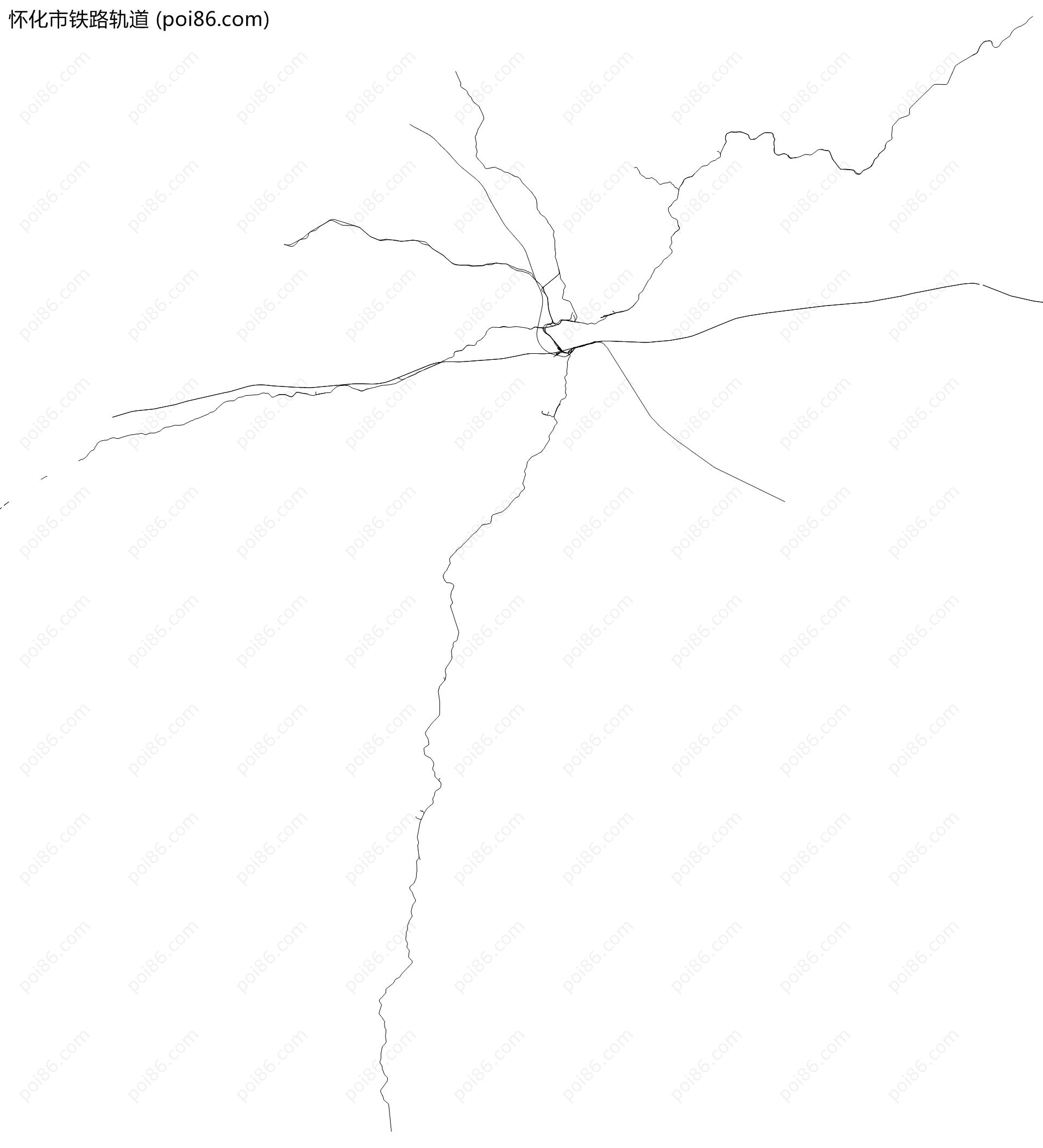 怀化市铁路轨道地图
