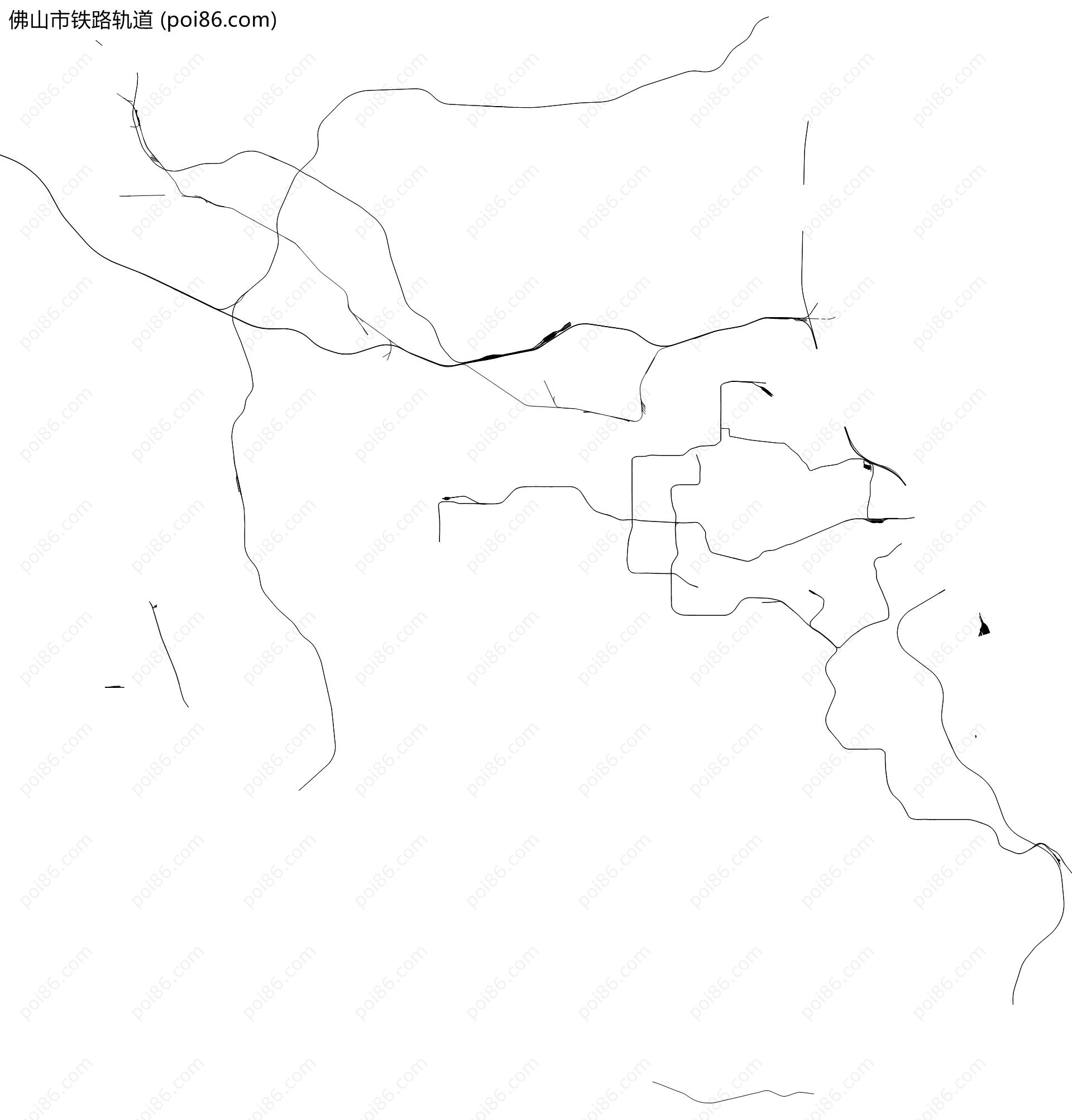 佛山市铁路轨道地图