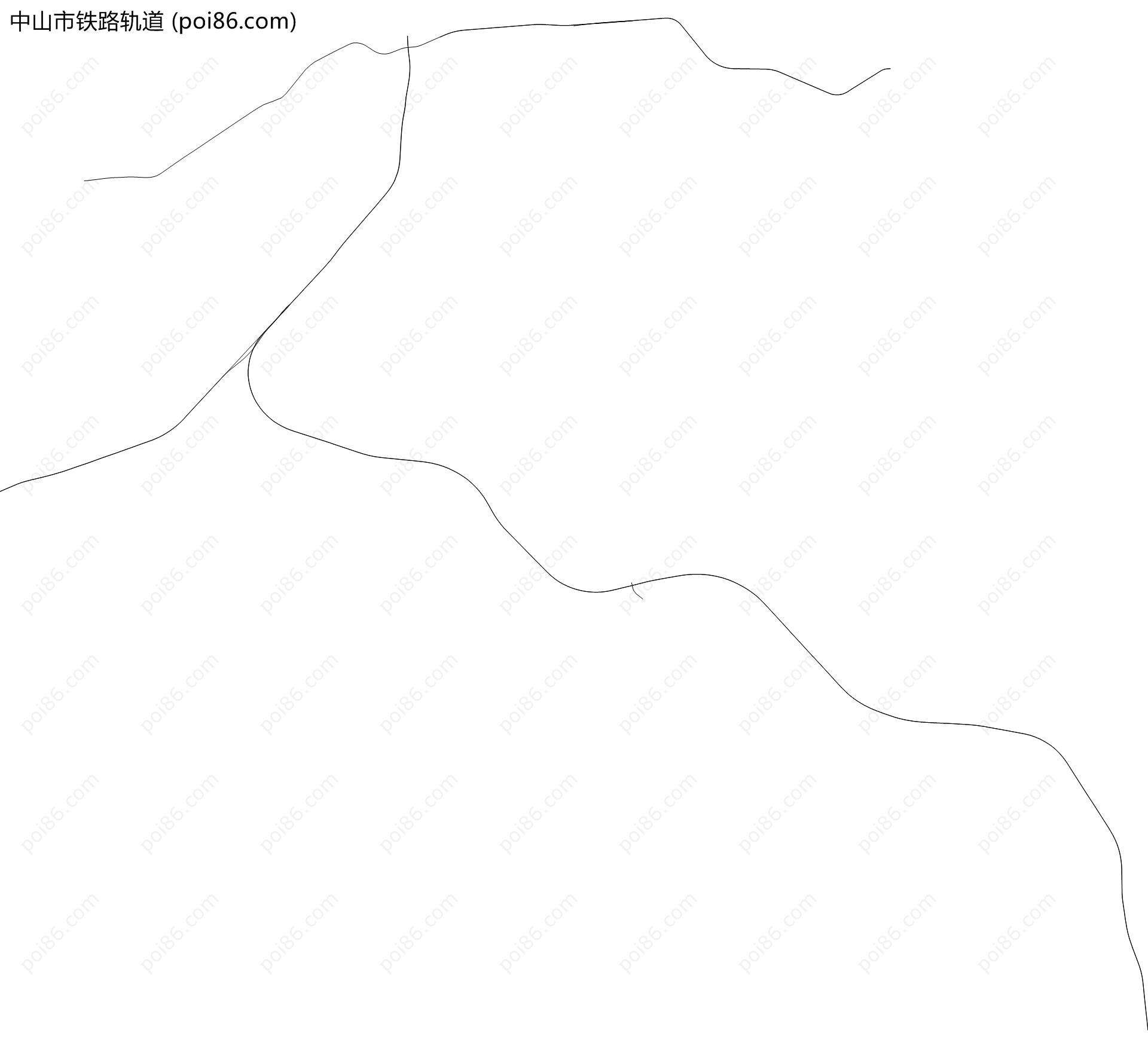 中山市铁路轨道地图