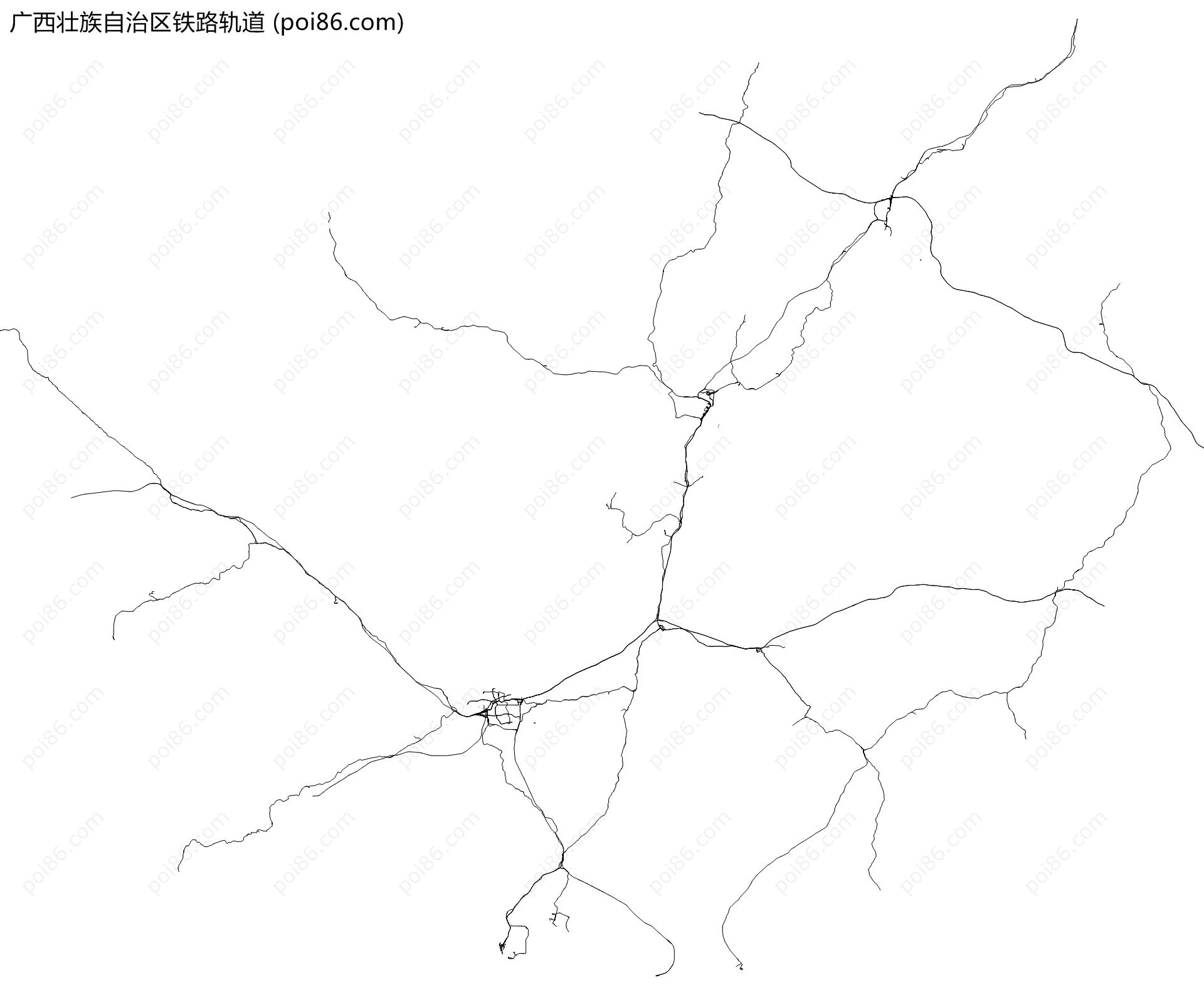广西壮族自治区铁路轨道地图