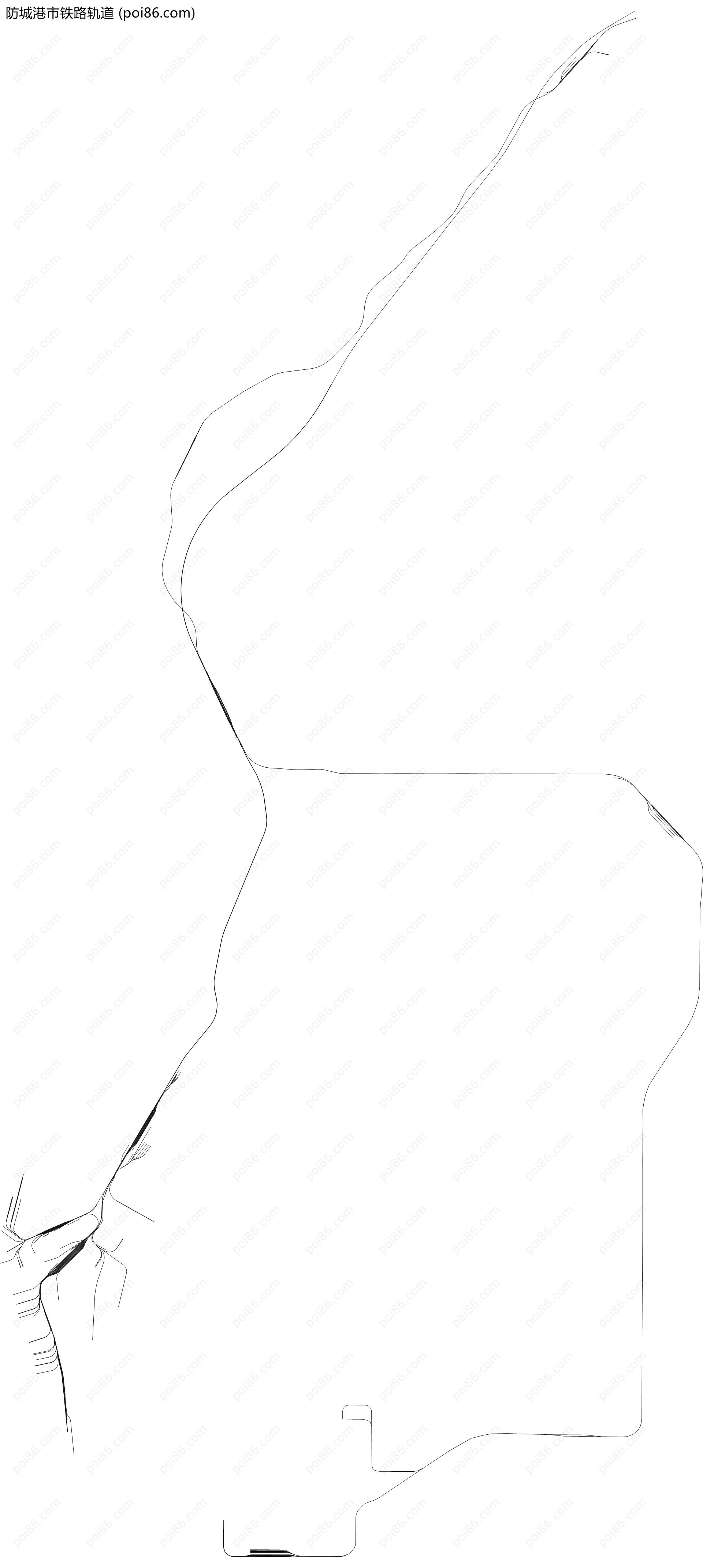 防城港市铁路轨道地图