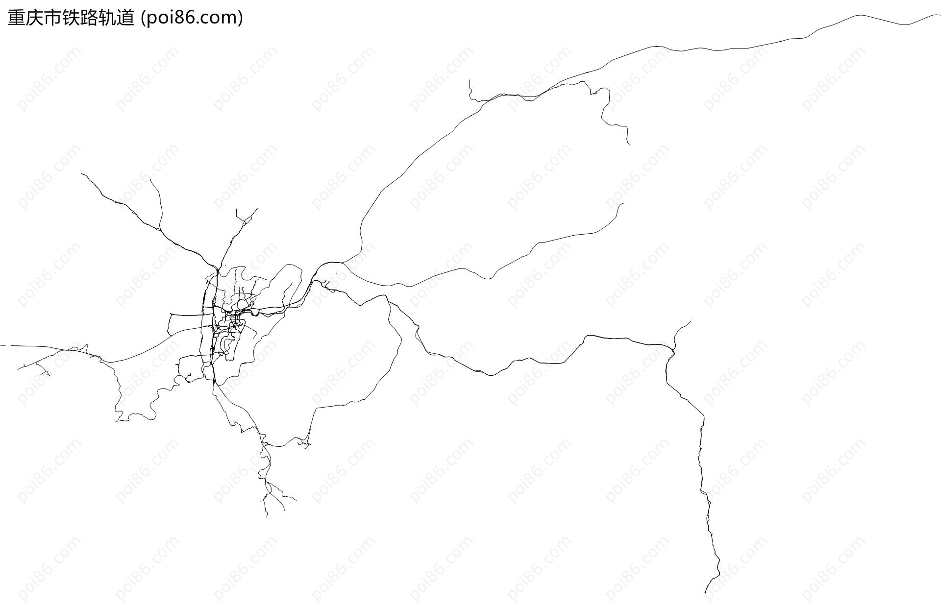 重庆市铁路轨道地图