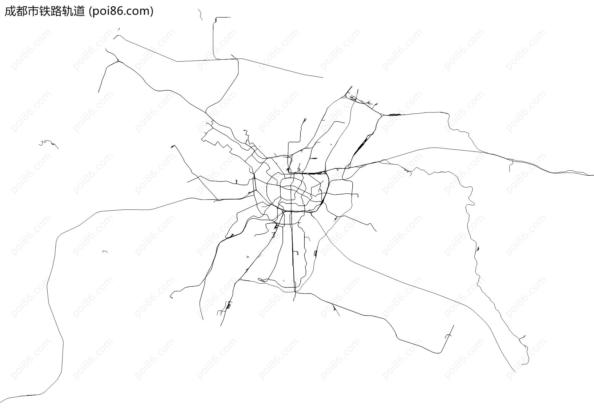 成都市铁路轨道地图