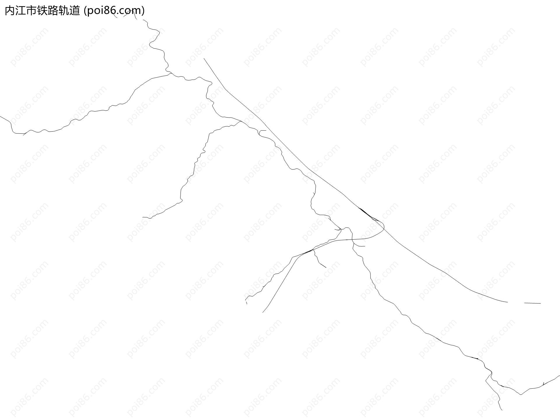 内江市铁路轨道地图
