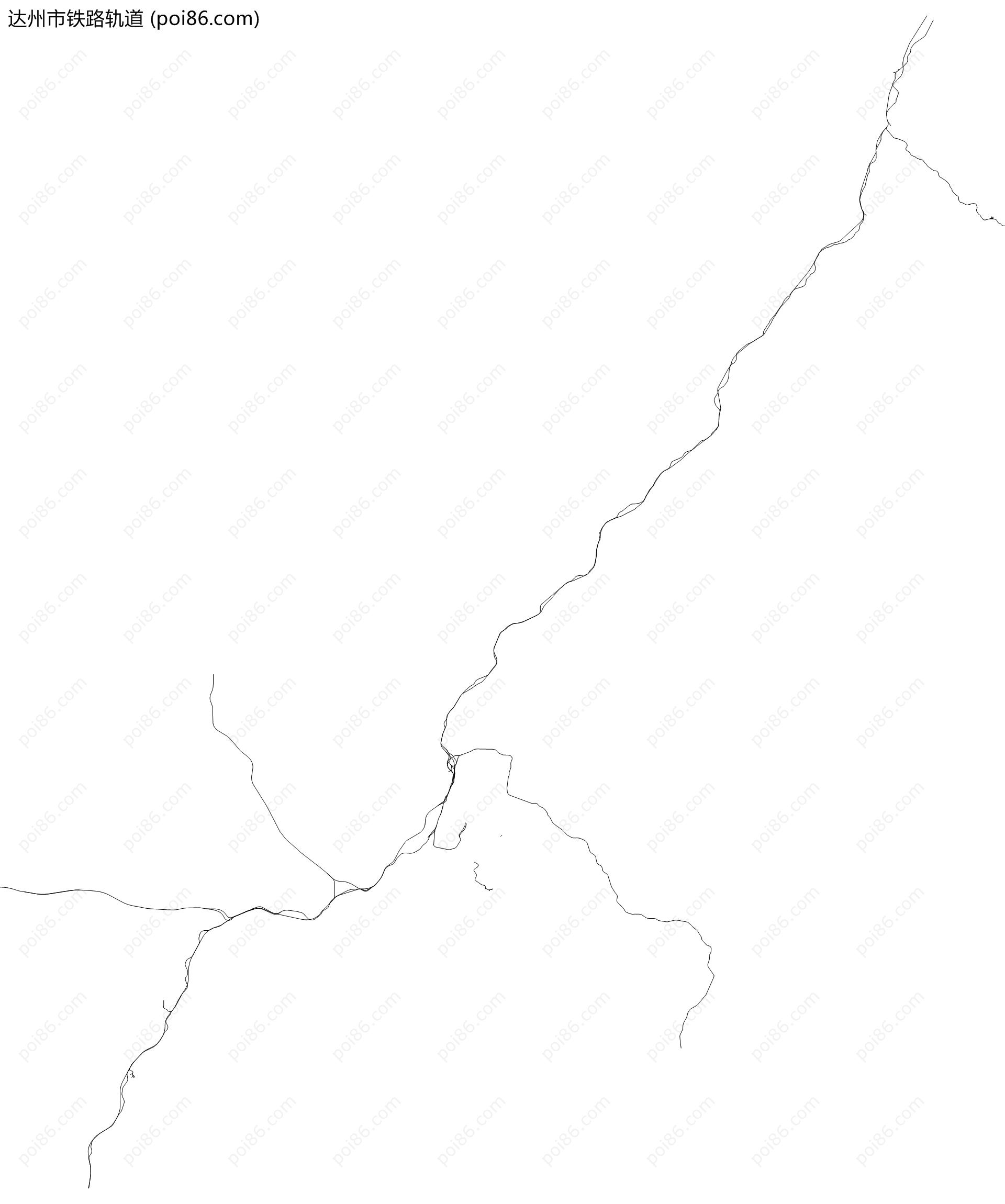 达州市铁路轨道地图