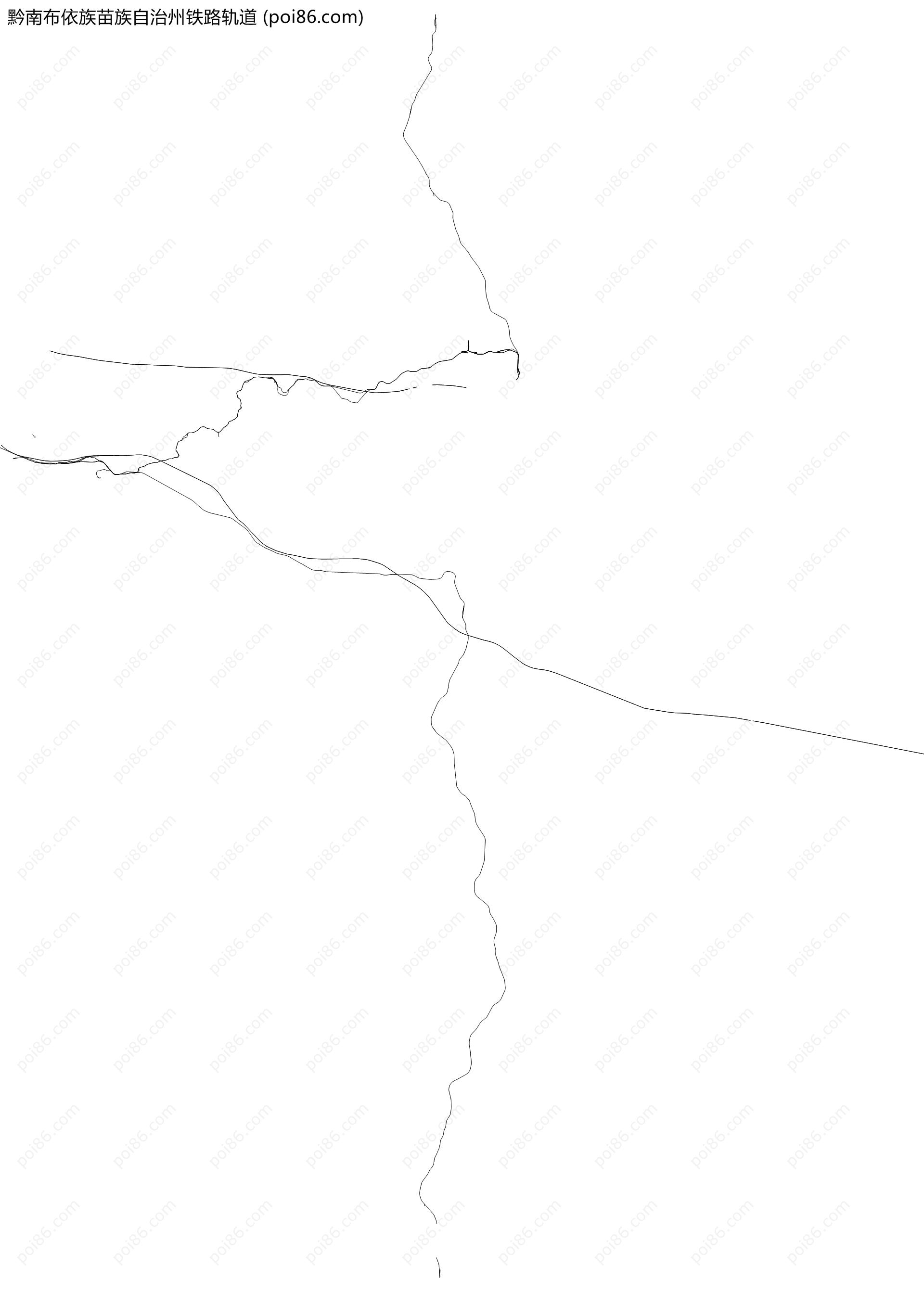 黔南布依族苗族自治州铁路轨道地图