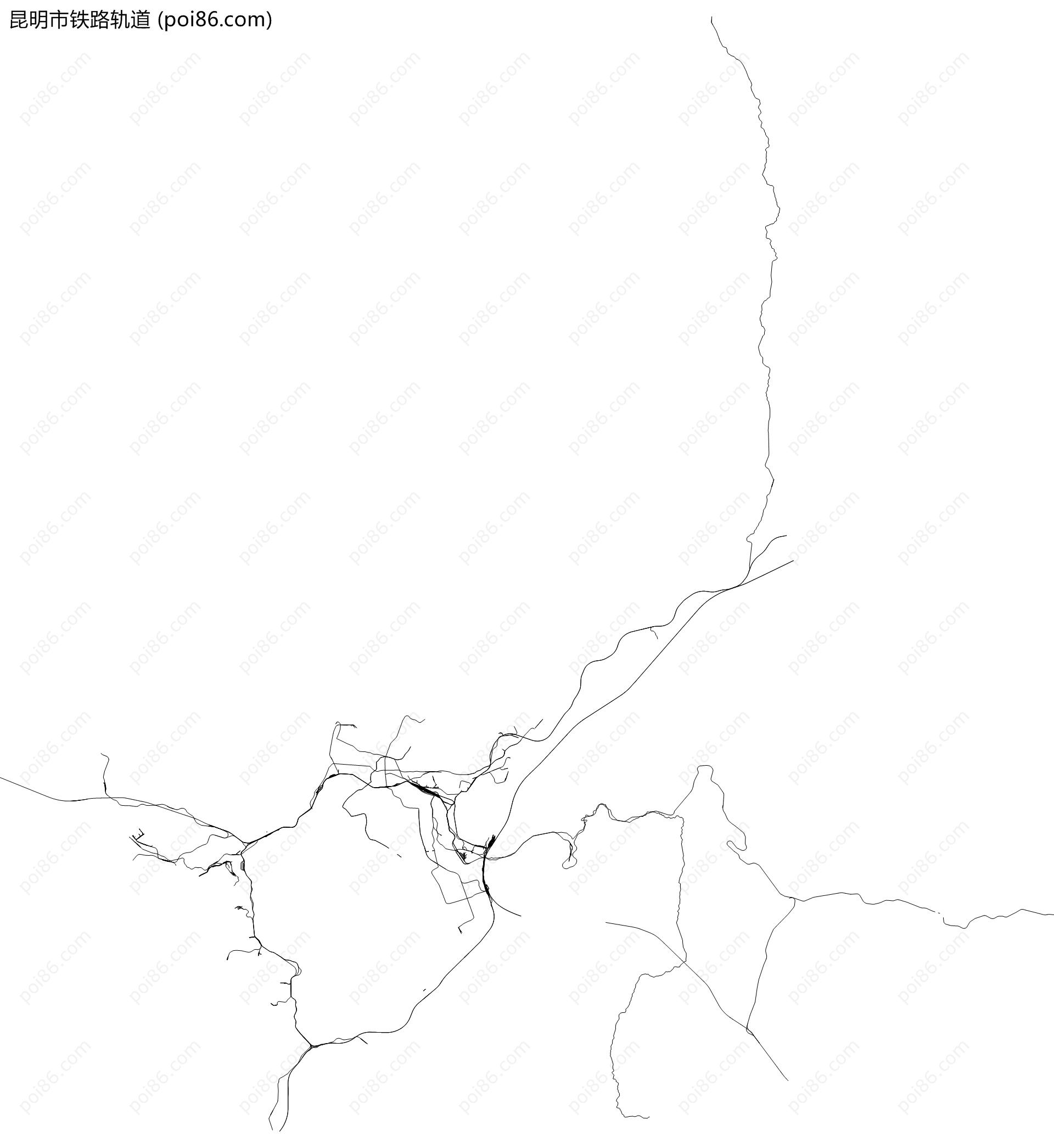 昆明市铁路轨道地图