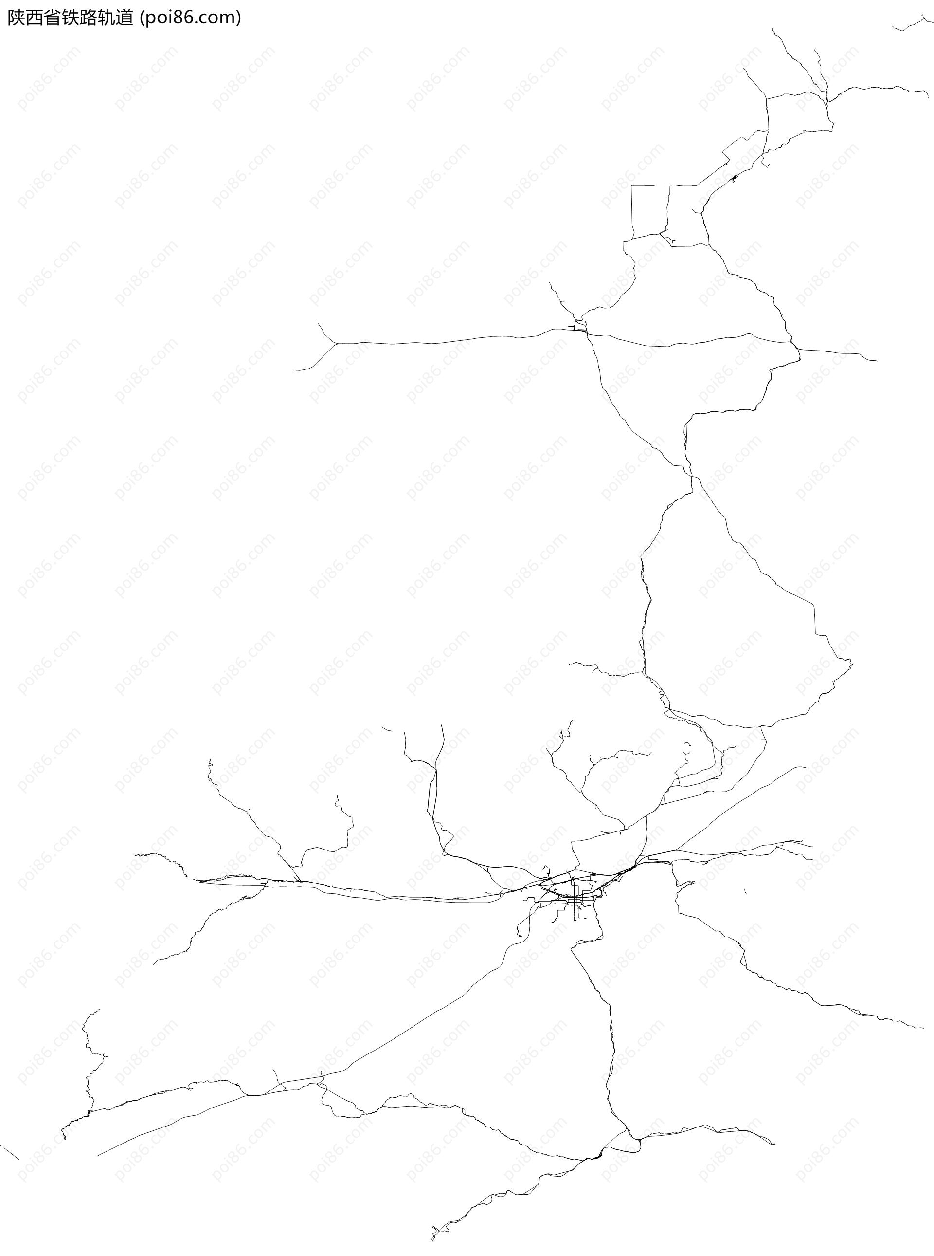 陕西省铁路轨道地图