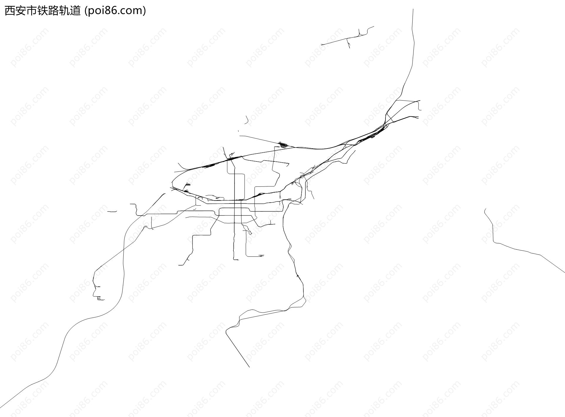 西安市铁路轨道地图