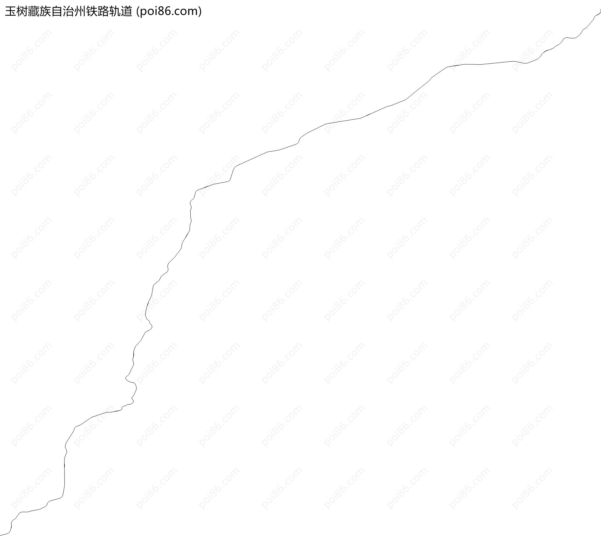 玉树藏族自治州铁路轨道地图