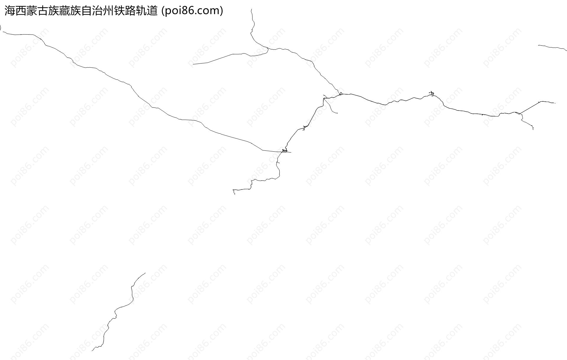 海西蒙古族藏族自治州铁路轨道地图