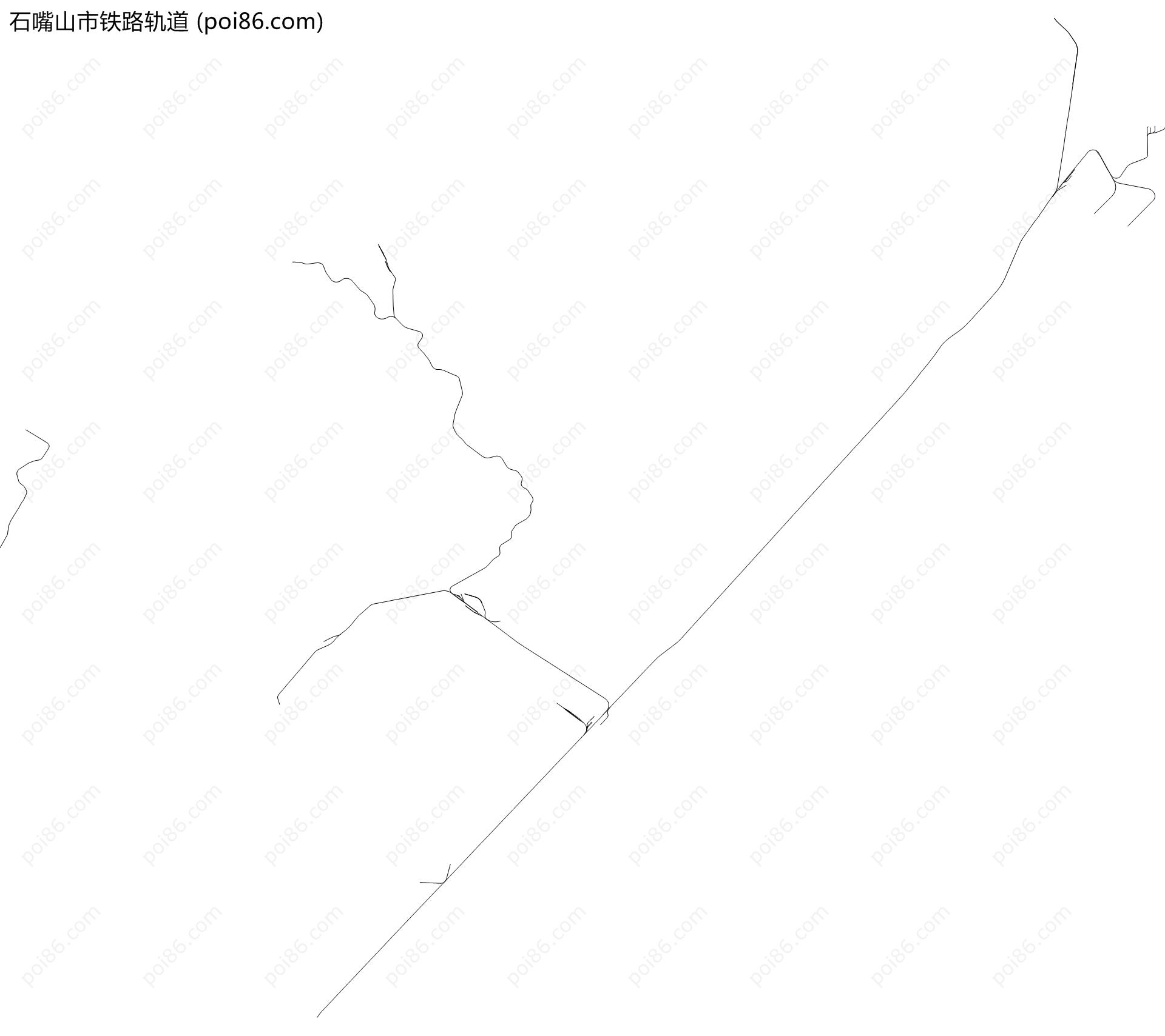 石嘴山市铁路轨道地图