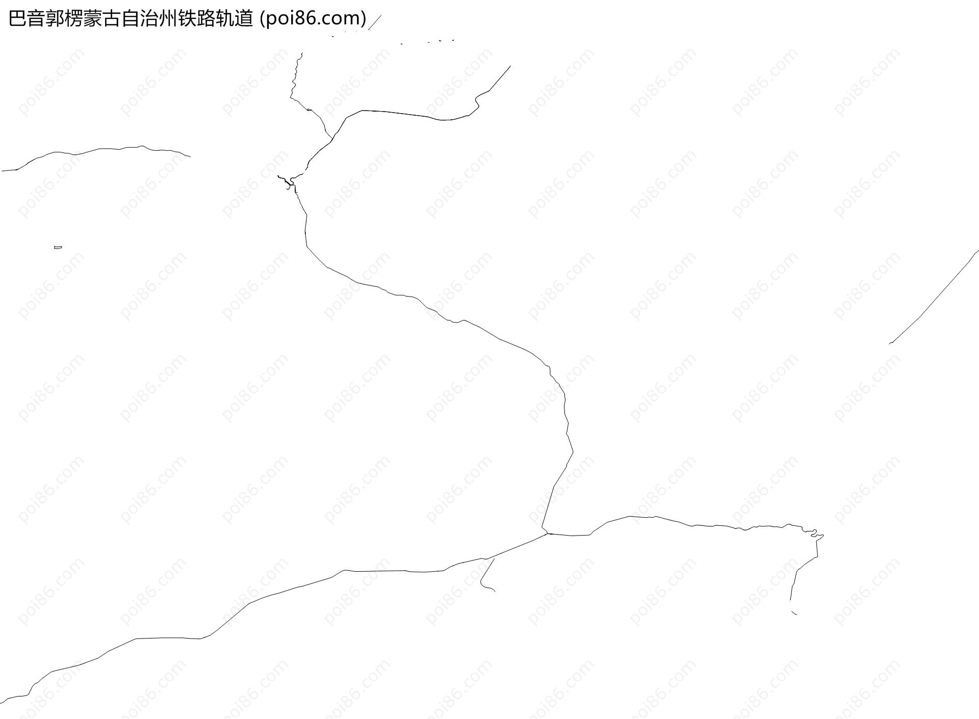 巴音郭楞蒙古自治州铁路轨道地图