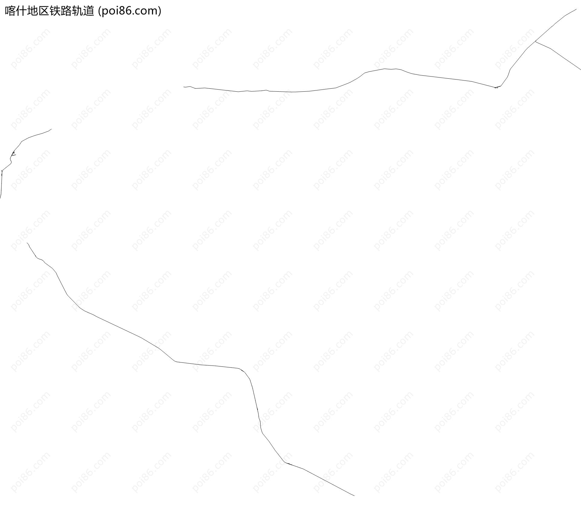 喀什地区铁路轨道地图