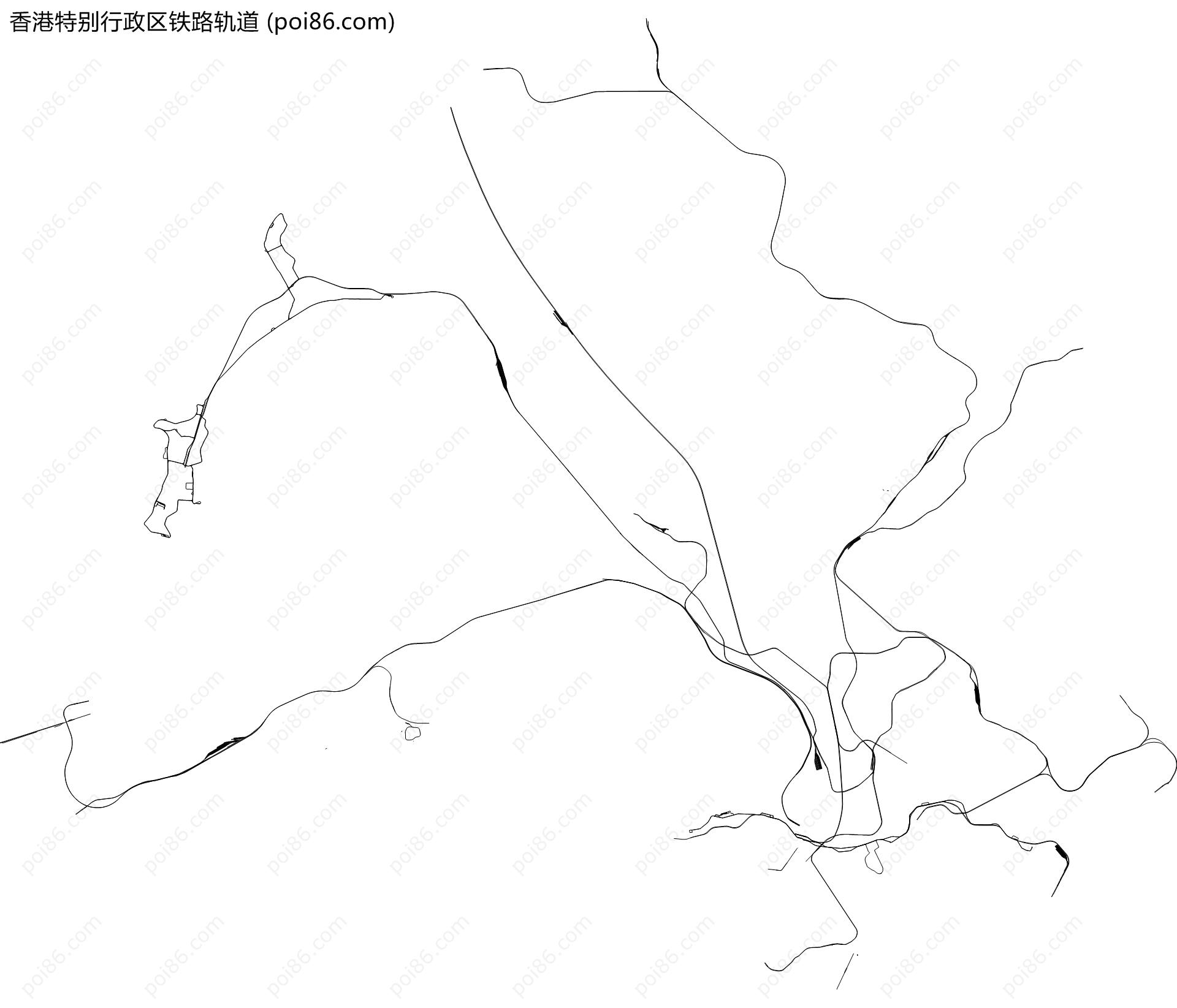 香港特别行政区铁路轨道地图