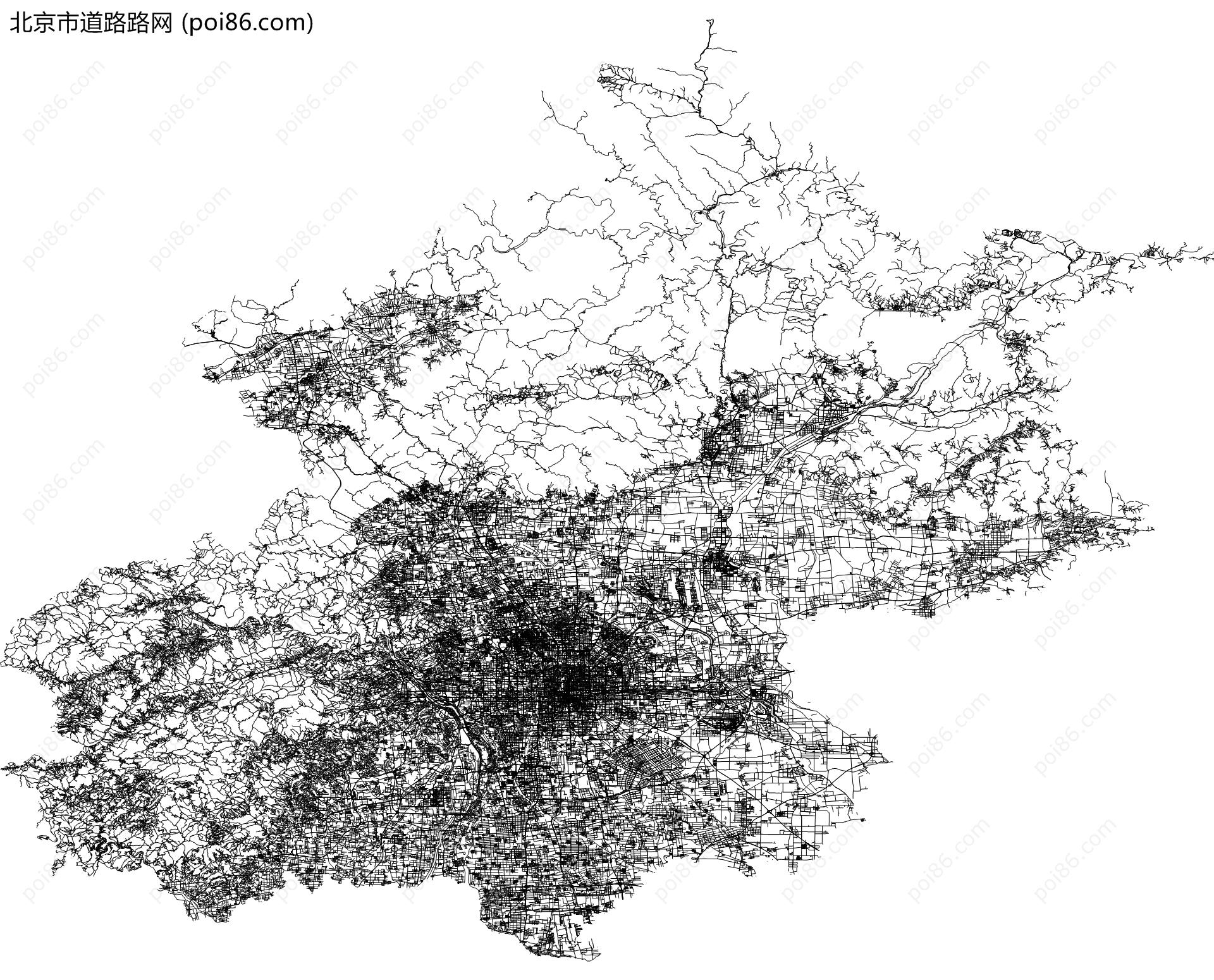 北京市道路路网地图