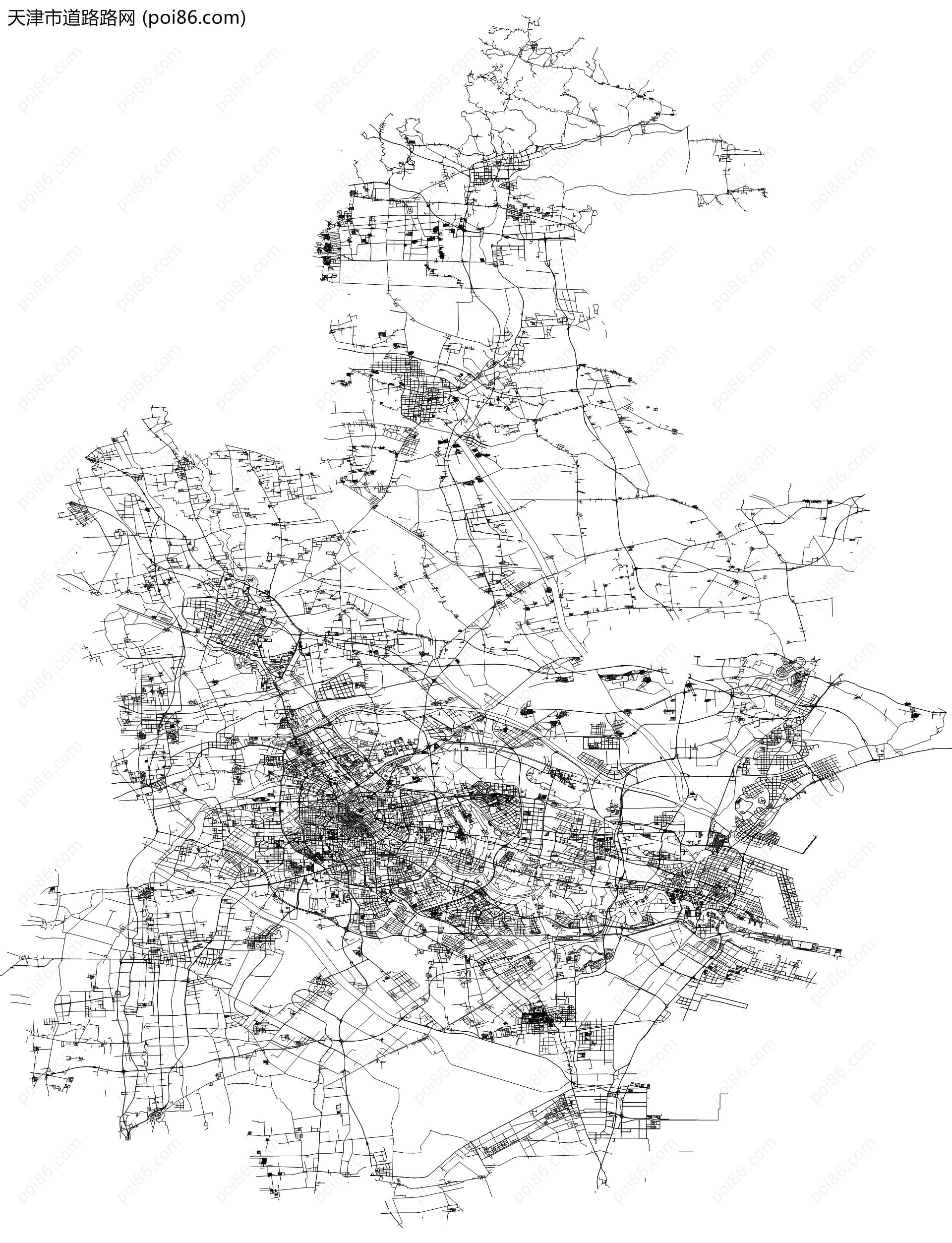 天津市道路路网地图