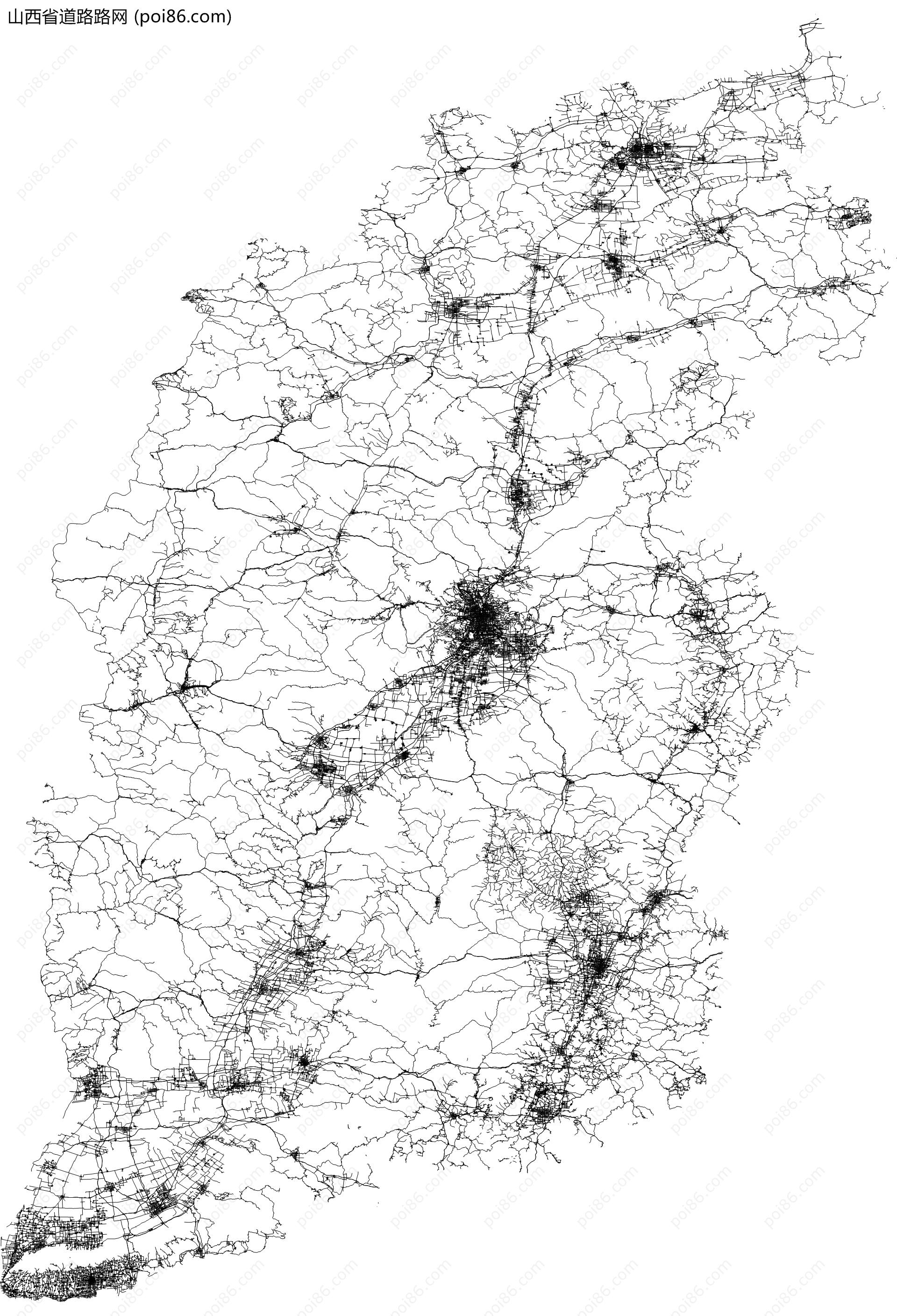 山西省道路路网地图