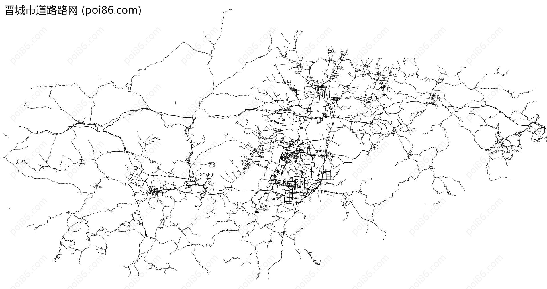 晋城市道路路网地图