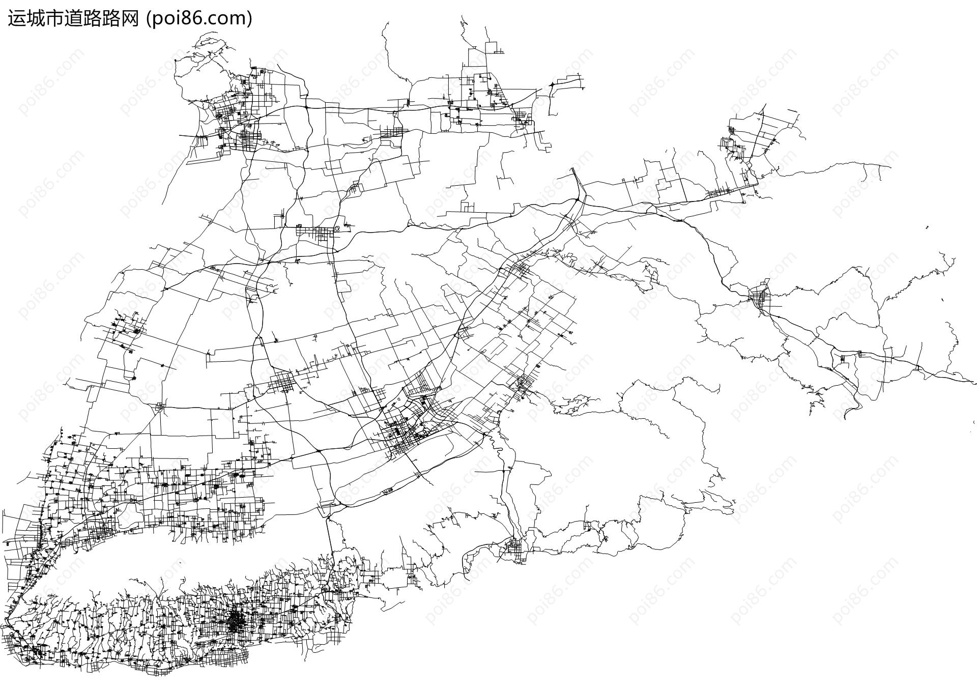 运城市道路路网地图