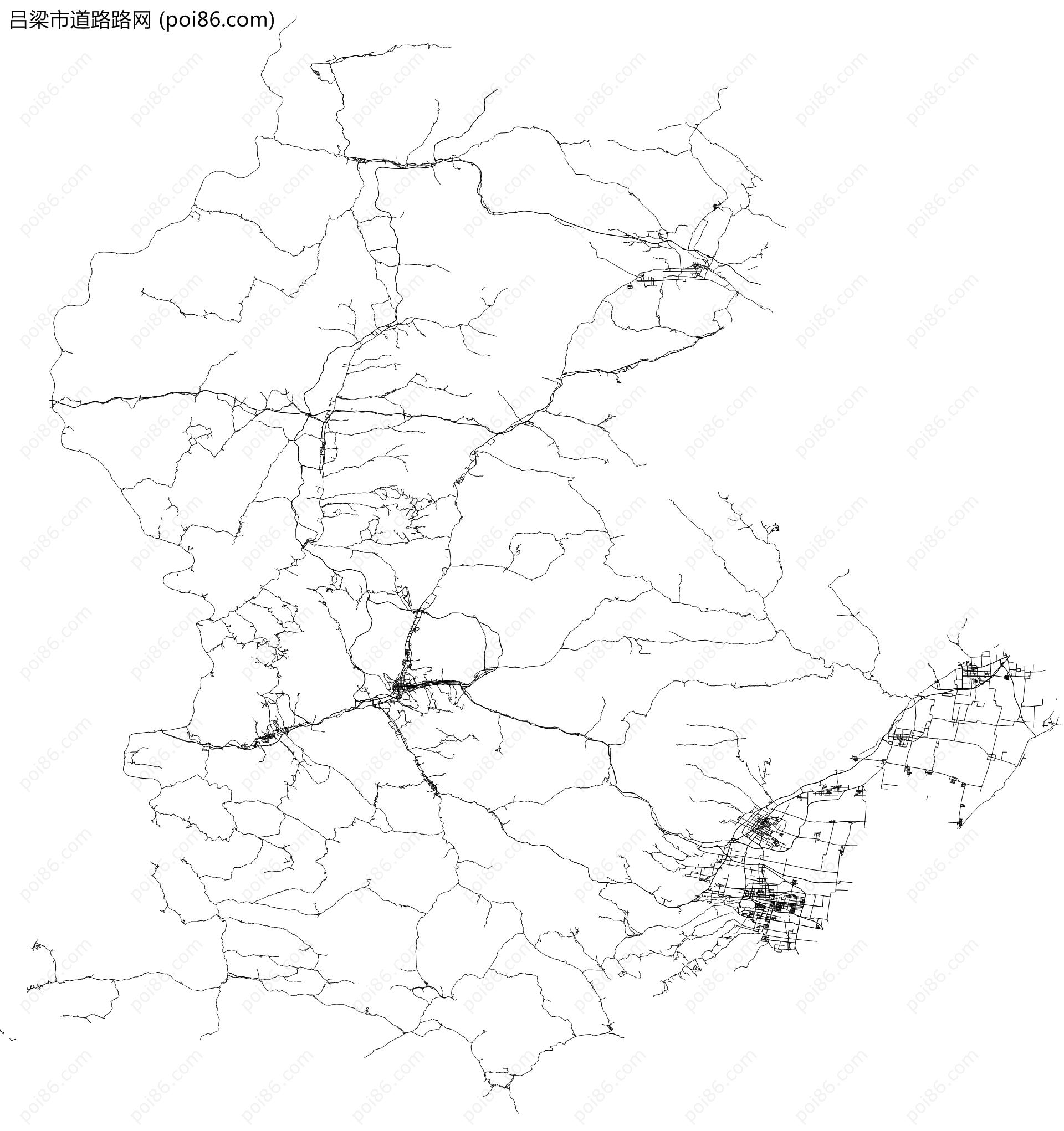 吕梁市道路路网地图