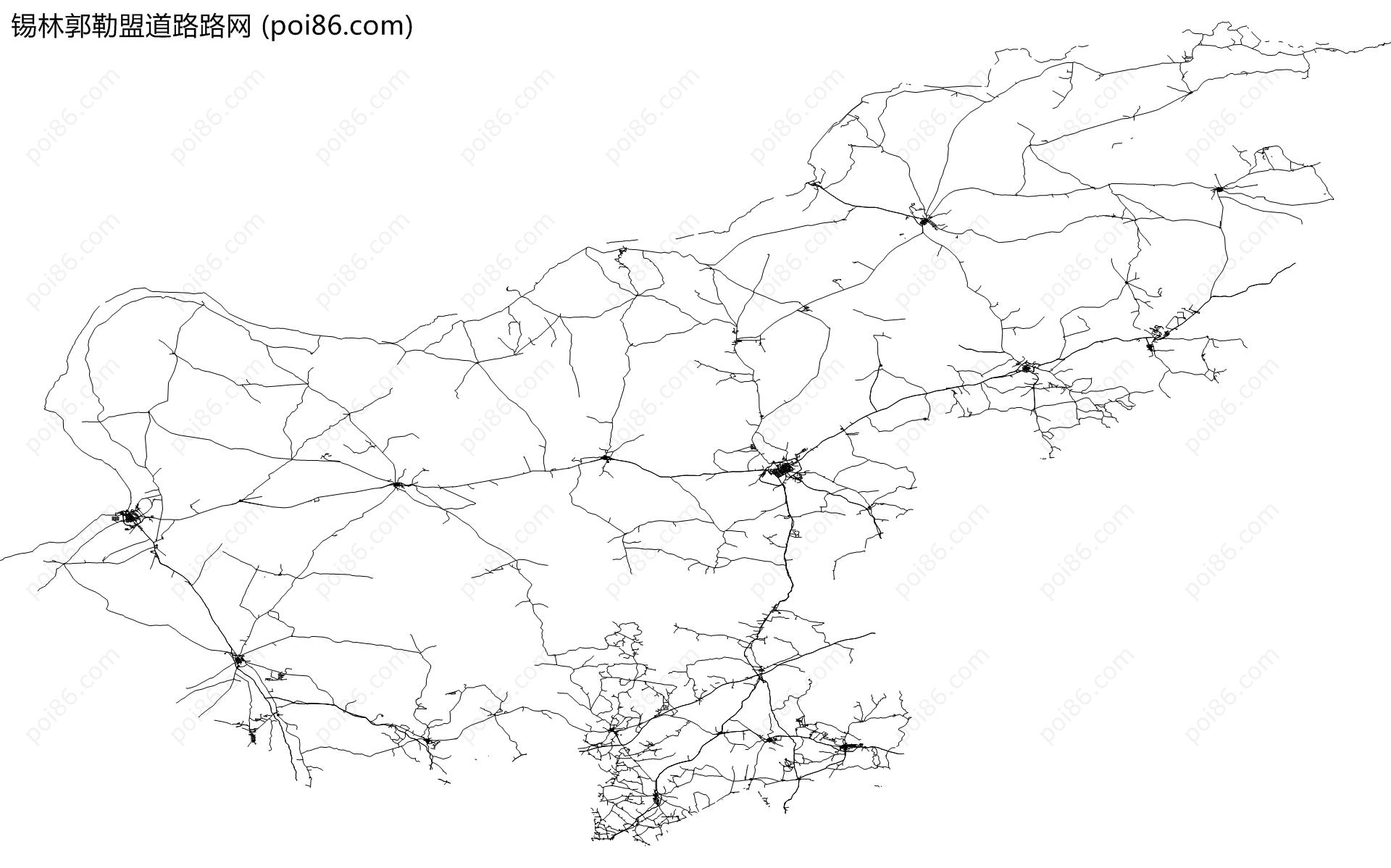 锡林郭勒盟道路路网地图