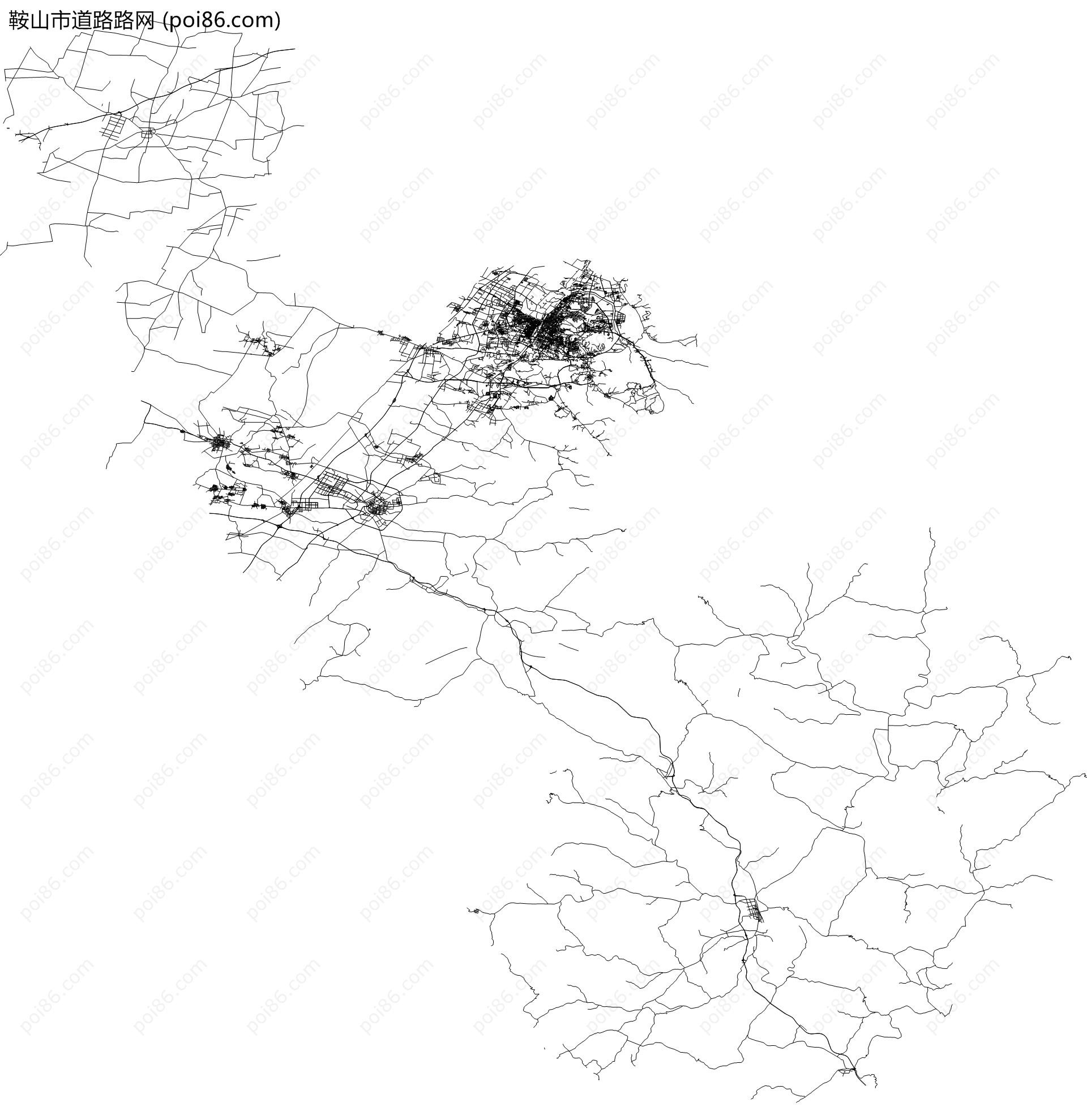 鞍山市道路路网地图
